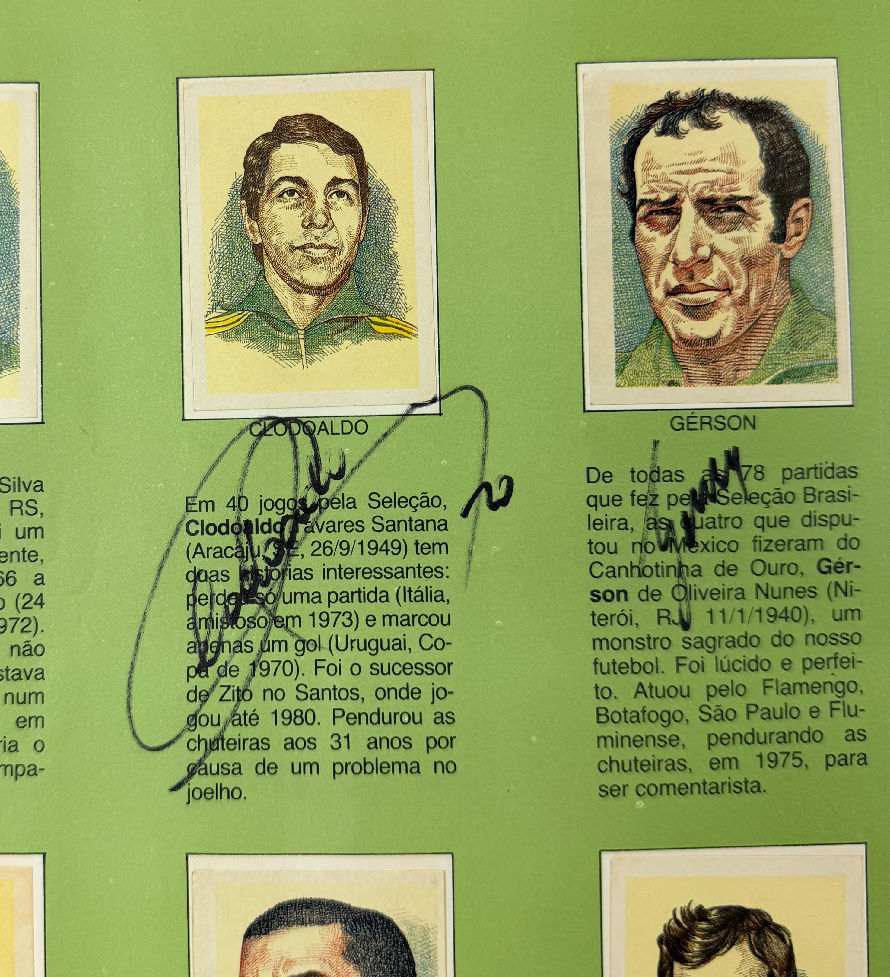 Álbum "Heróis do Tri" de 1988, completo y autografiado por Pelé, Rivellino, Tostão, Gérson y otras leyendas — imagem 8 de 11