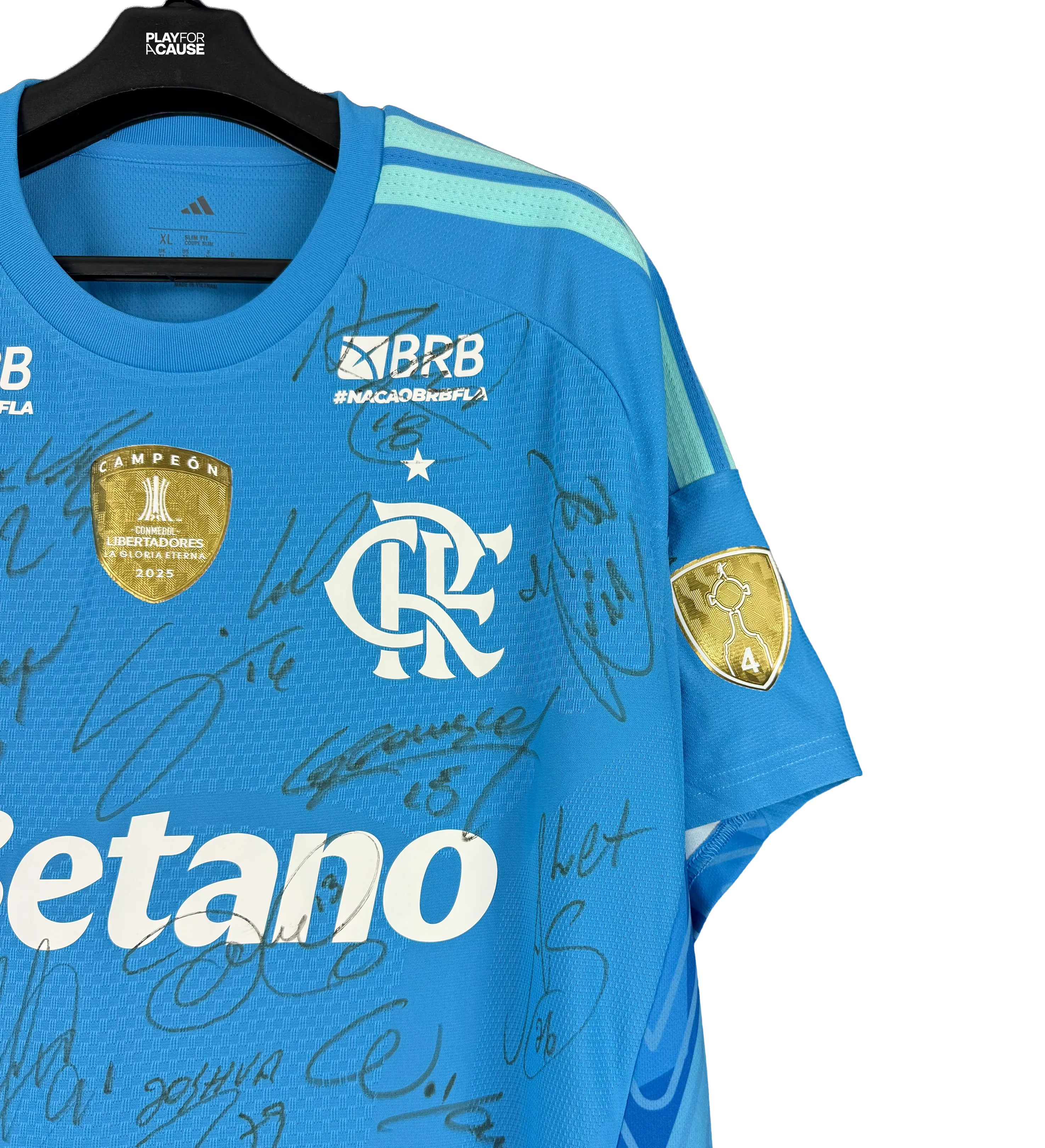 Clube de Regatas do Flamengo Jersey – Agustín Rossi #1 – Blue Version – 2026 Copa Libertadores da América – Estudiantes 1 x 1 Flamengo – Signed by the Entire Squad — imagem 3 de 5