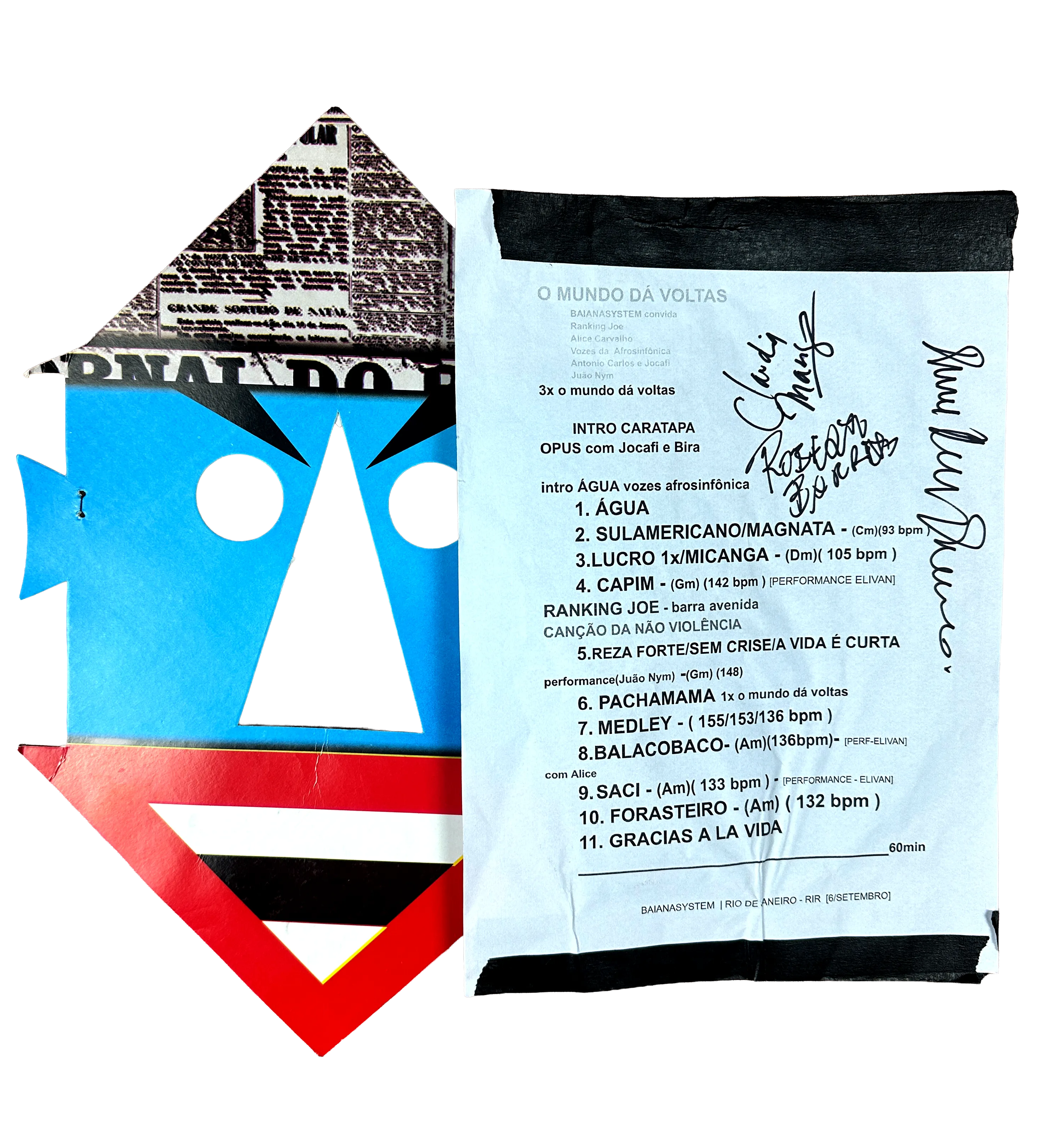 Kit Com Setlist E Máscara Autografados Por BaianaSystem Rock In Rio 2026 — imagem 4 de 8