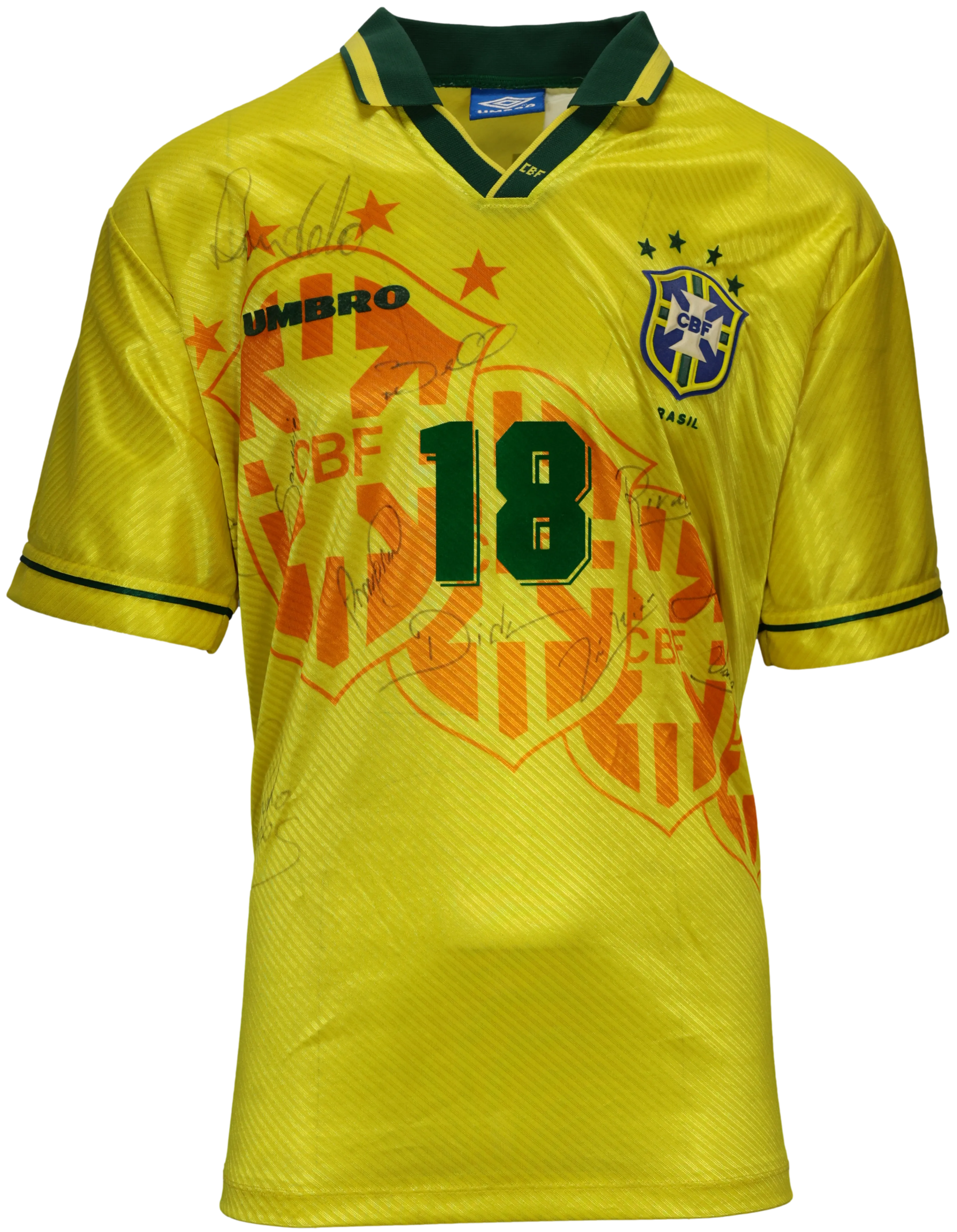 Camisa Brasil Ronaldinho Olímpiadas 1996 Autografada pelo Elenco — imagem 1 de 17