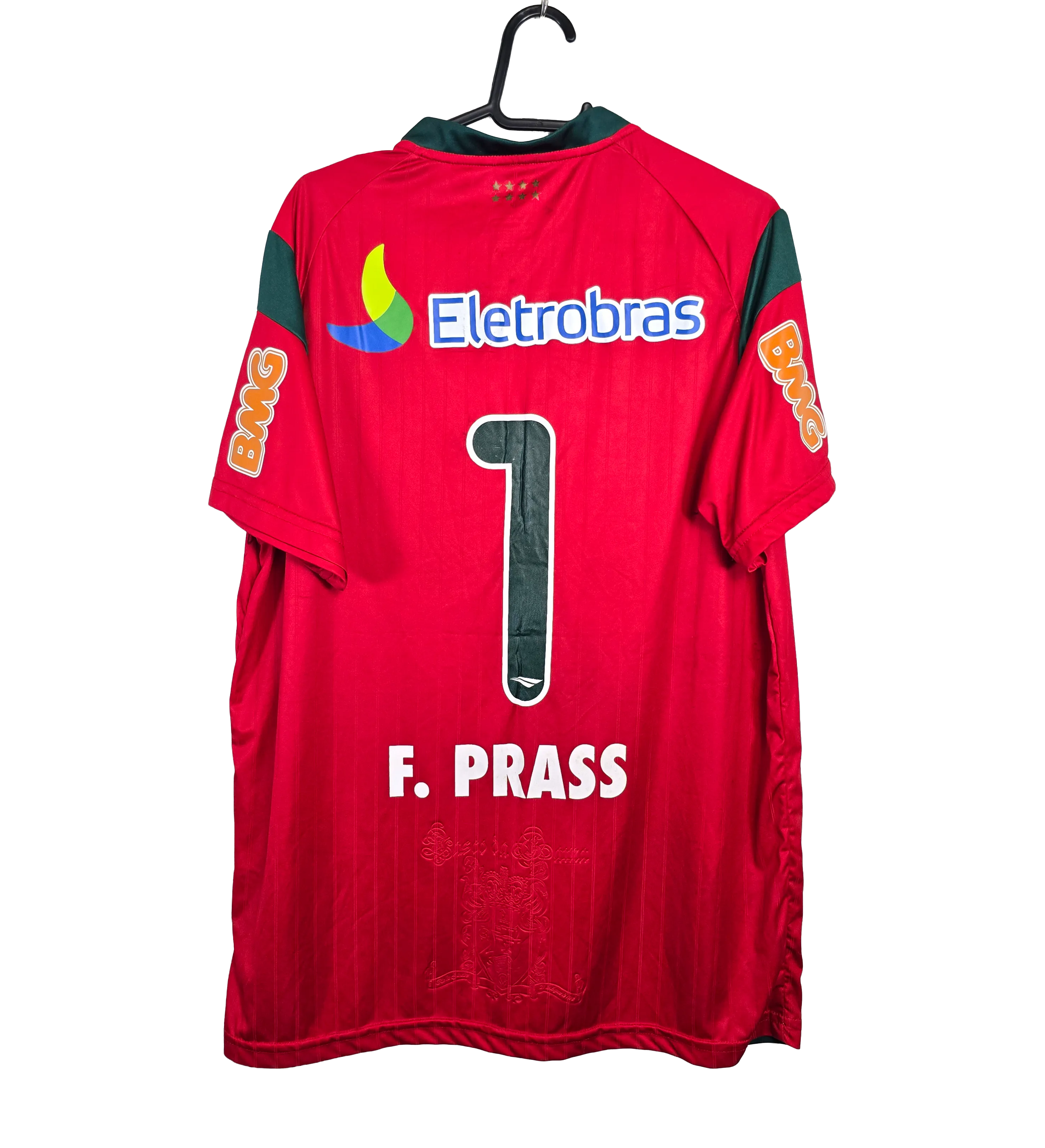 VASCO DA GAMA 2011 GOALKEEPER JERSEY COPA DO BRASIL CHAMPION #1 FERNANDO PRASS MATCH-WORN MODEL – SIGNED BY THE SQUAD: FERNANDO PRASS, FELIPE, DEDÉ, ALECSANDRO, FAGNER, ALLAN, JUNINHO, ELTON, ETC... ORIGINAL AUTOGRAPHS FROM THE ERA OF THE JERSEY — imagem 2 de 6