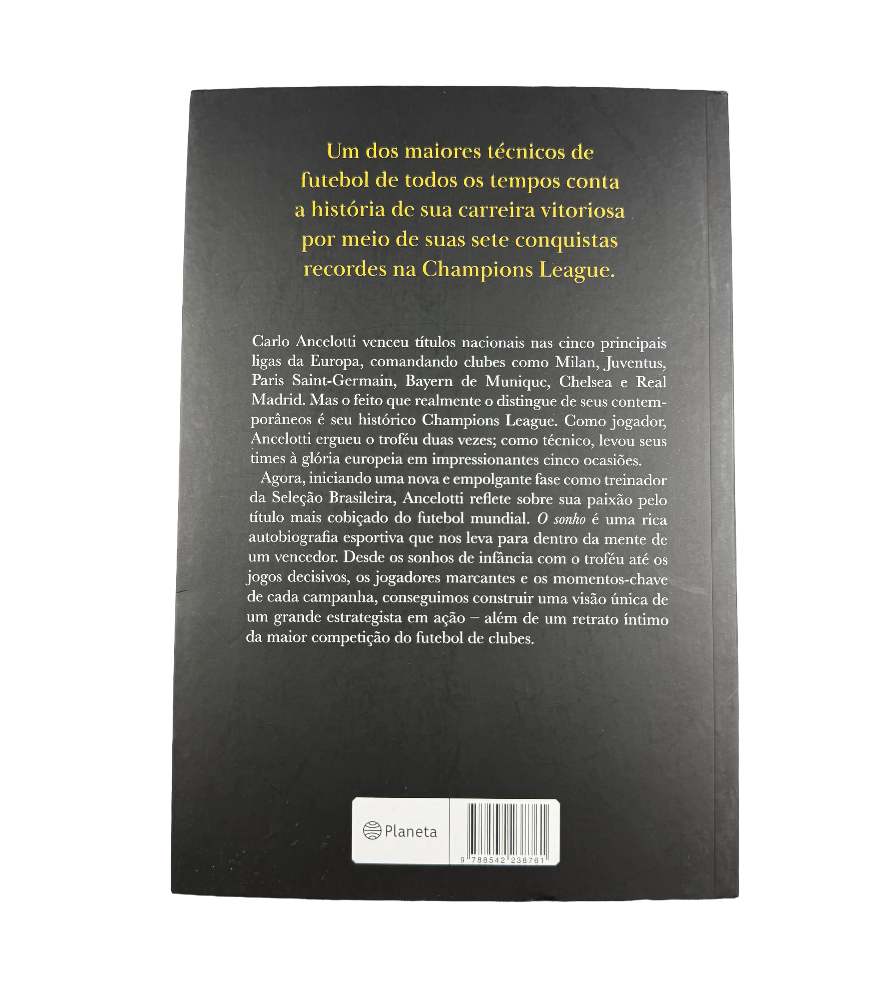 Livro Autografado Carlo Ancelotti O Sonho Quebrando Recorde de Vitorias da UCL 2025 — imagem 2 de 3