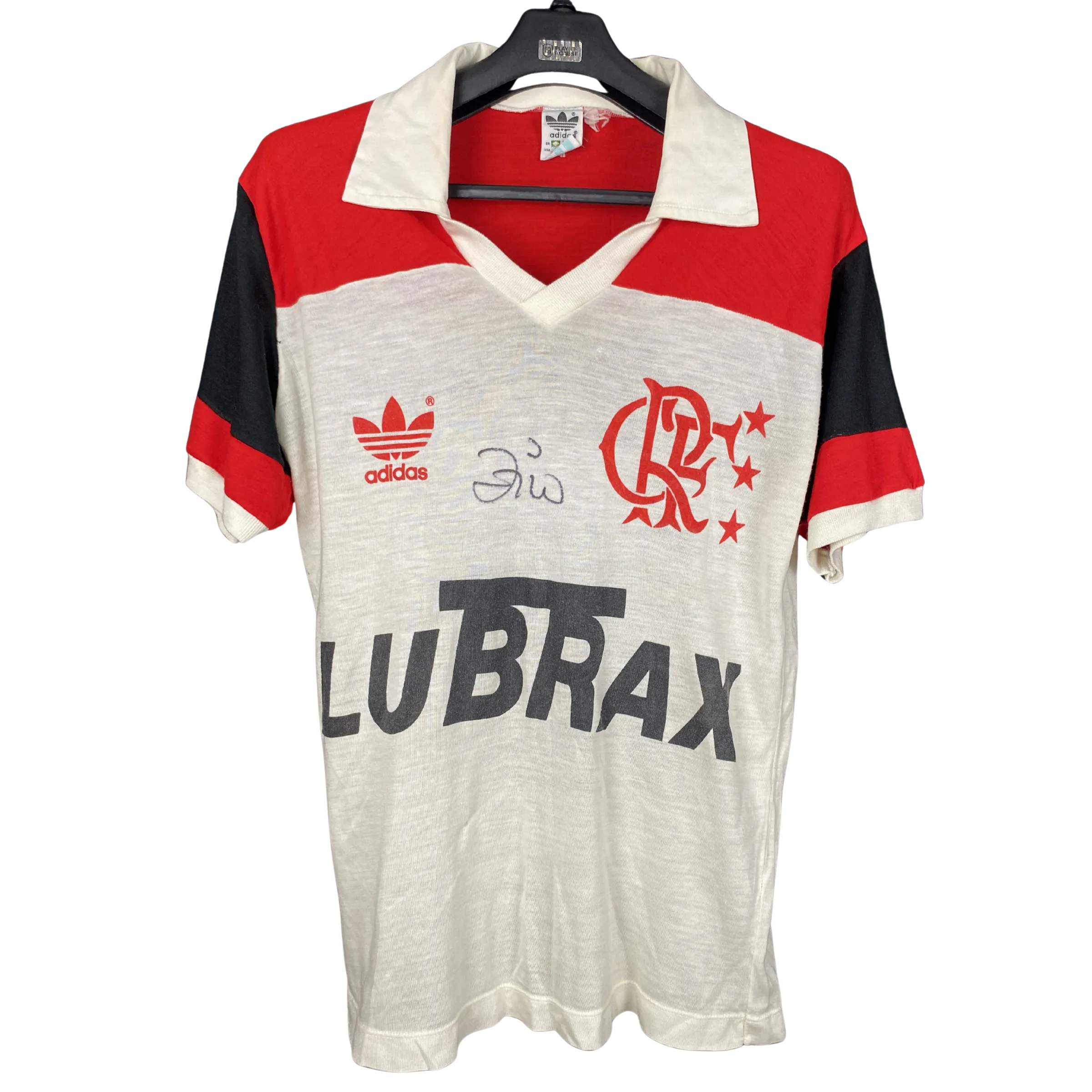 Camisa Flamengo - Zico #10 - Branca - Temporada 1988 - Autografada pelo Idolo - Com Foto de Autenticidade do Zico Autografando — imagem 1 de 3