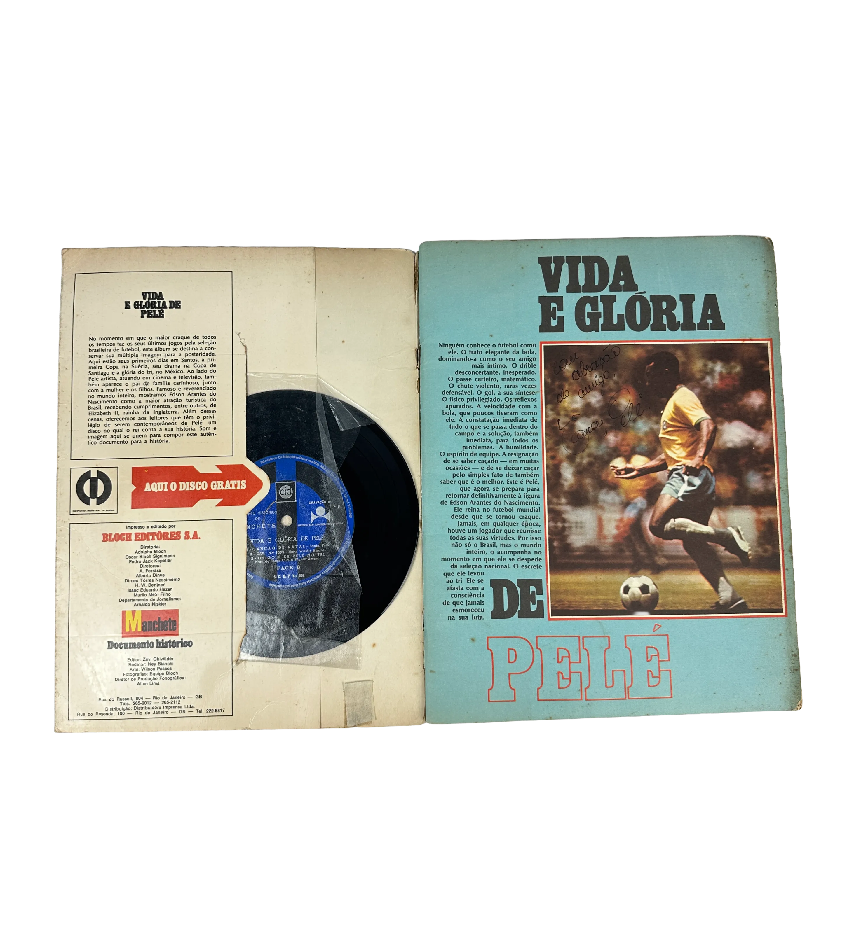 Revista Manchete Documento Histórico Vida e Glória de Pele + Disco Compacto O Rei Conta A Sua História — imagem 2 de 5
