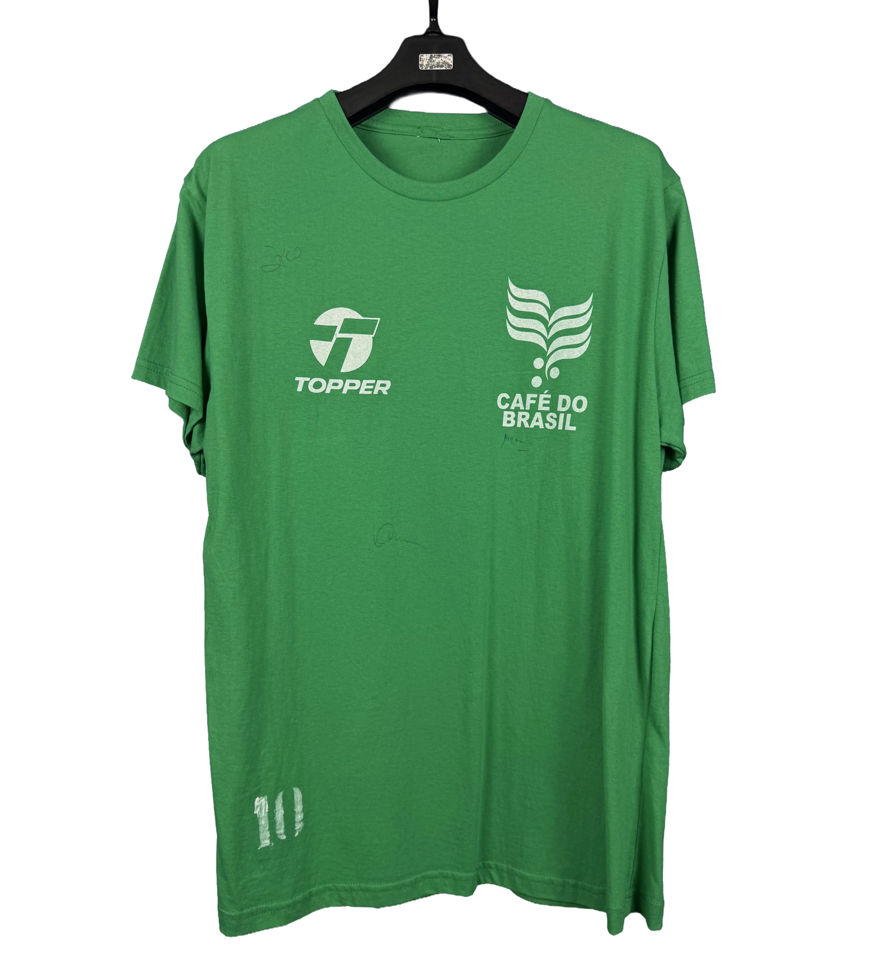 Camisa Autografada Treino Seleção Brasileira Zico Café do Brasil 1982 — imagem 1 de 2
