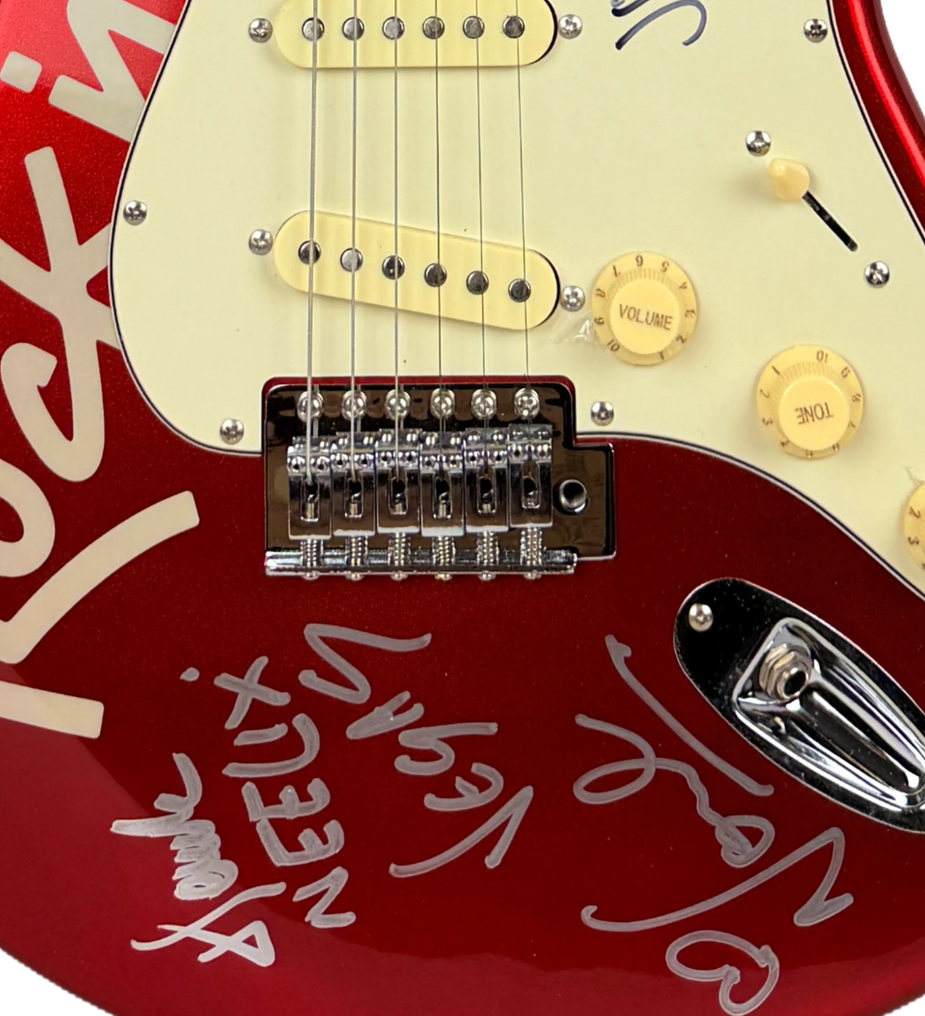 Guitar Autographed by Fatboy Slim, Alok, Neeiix, Vegas, and John Summit - Rock in Rio 2026 — imagem 11 de 11
