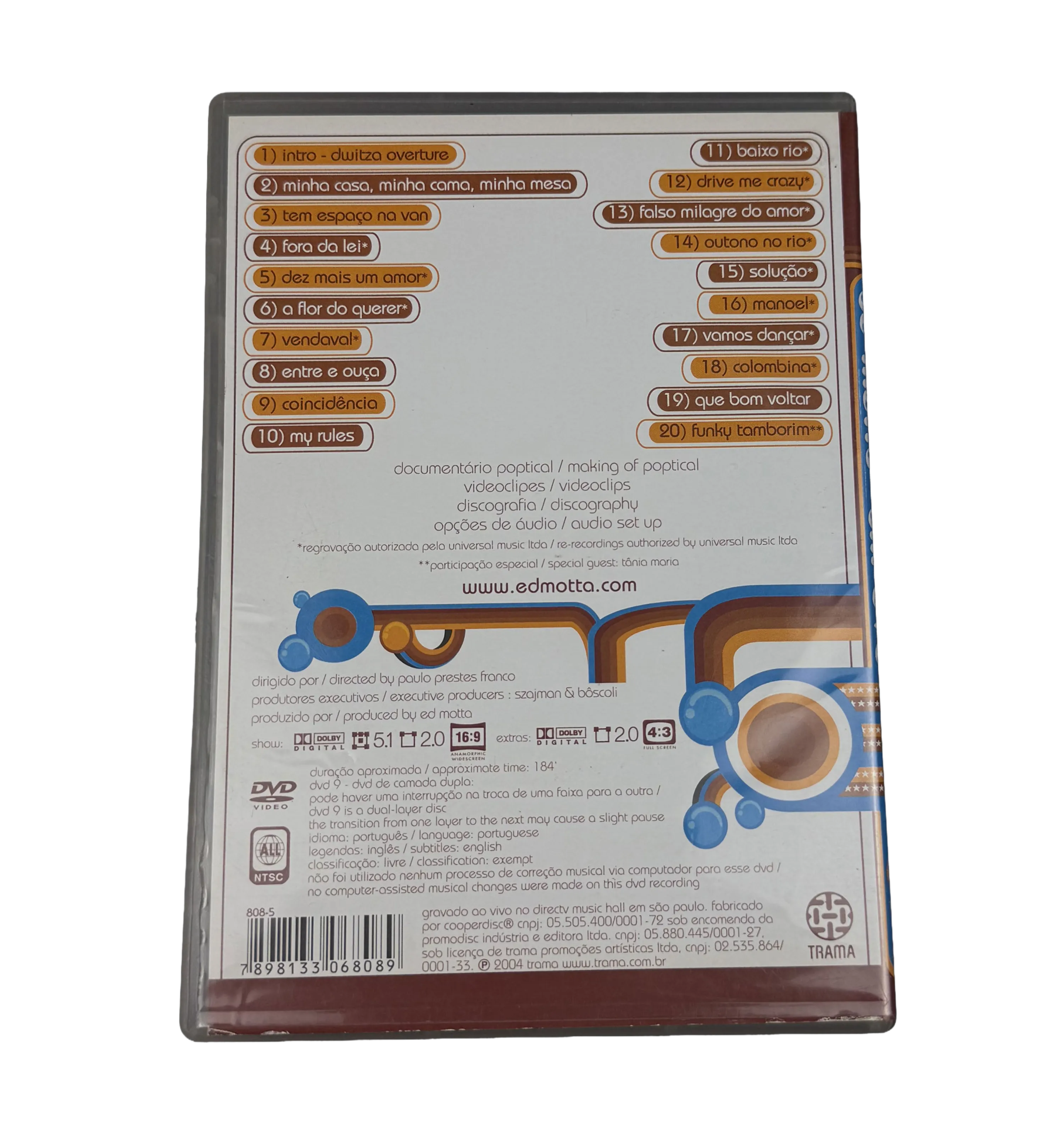 DVD – Ed Motta – En Vivo (2004) – Firmado por el Cantante y Productor — imagem 3 de 3