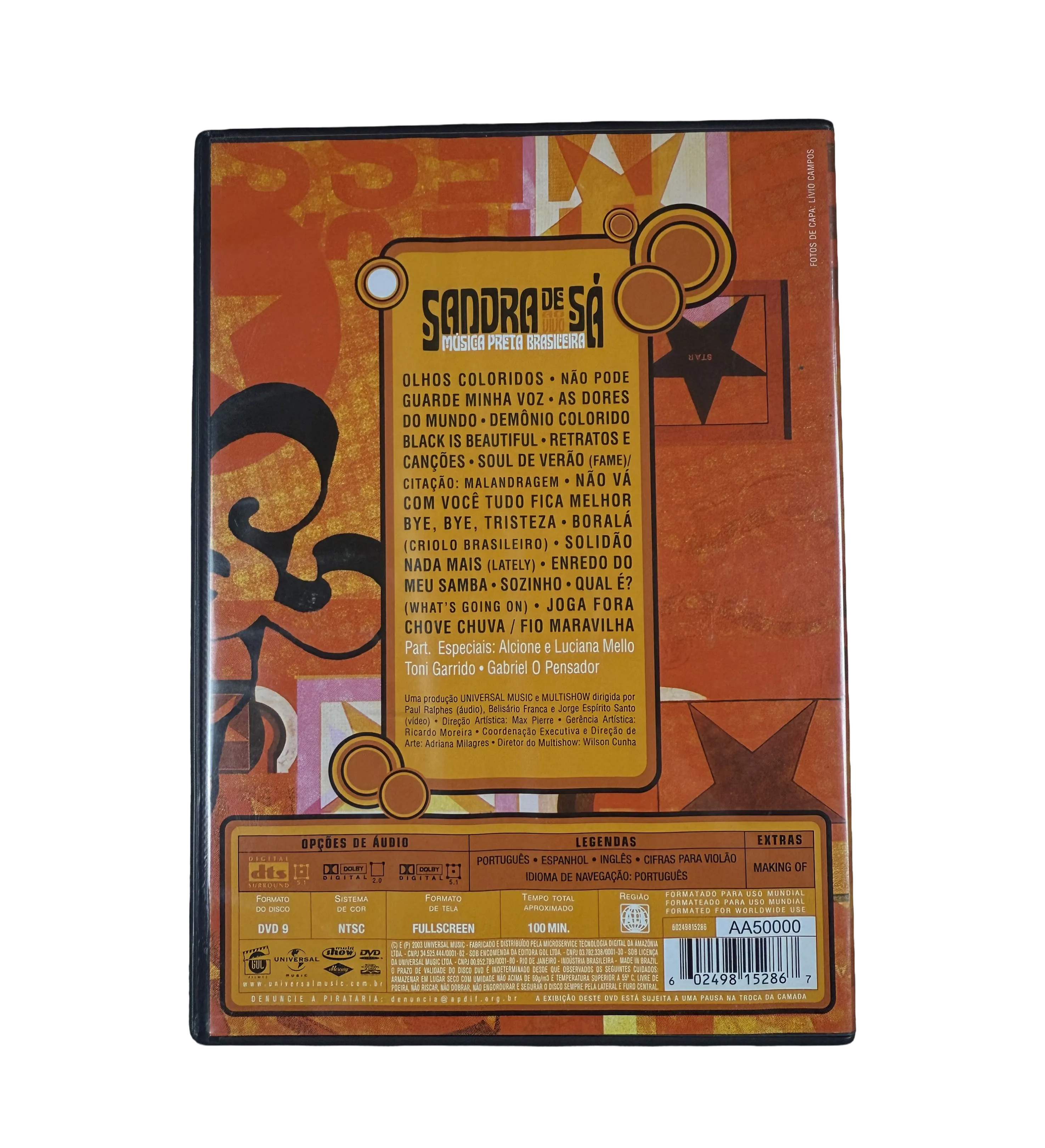 DVD – Sandra de Sá – En Vivo: Música Negra Brasileña (2003) – Firmado por la Cantante — imagem 3 de 3