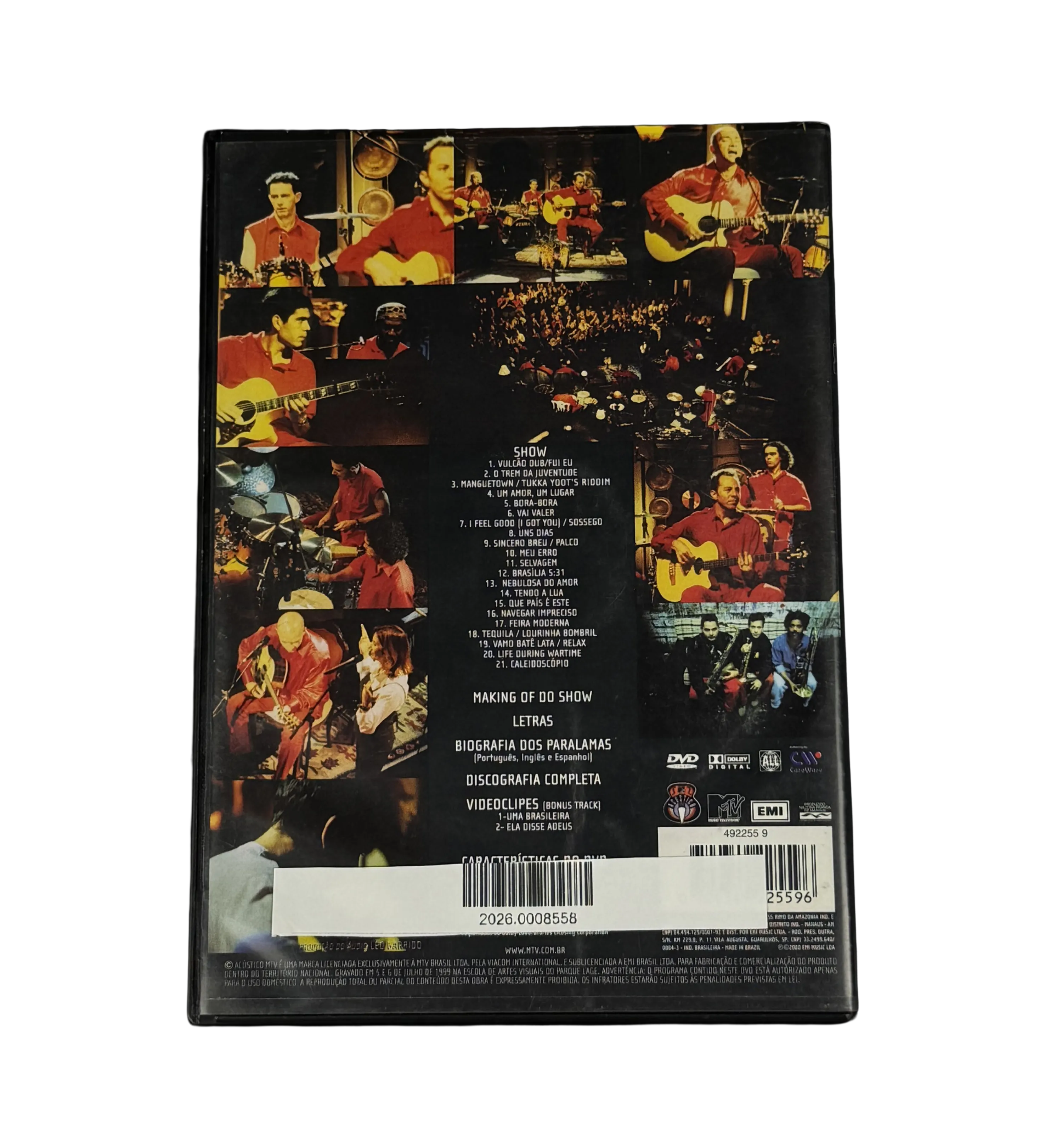 DVD - Paralamas do Sucesso - Acustico MTV - 1999 - Autografado por Herbert Vianna / Joao Barone e Bi Ribeiro — imagem 3 de 4