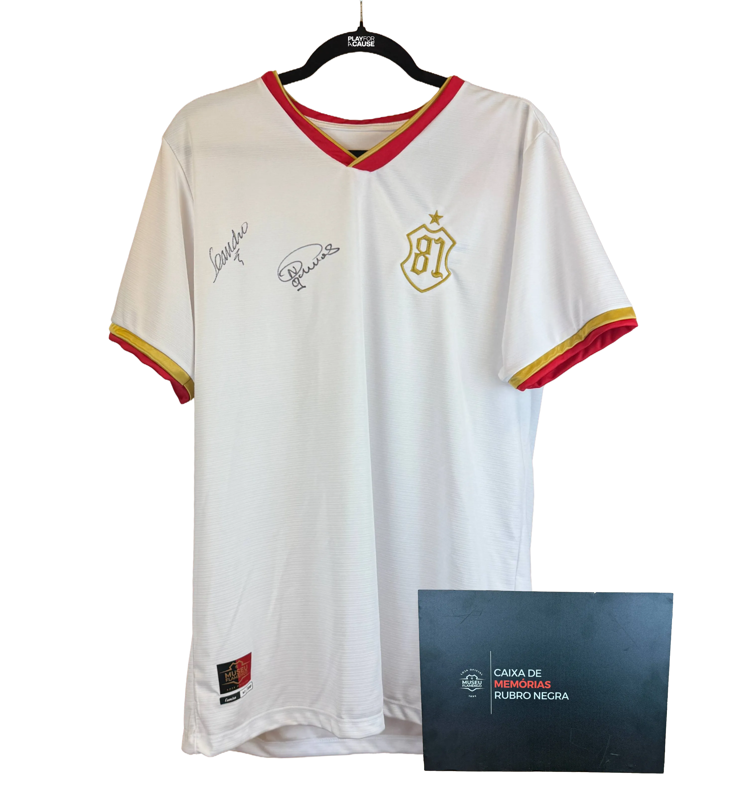 Camisa Flamengo Colecionável - Edição Especial 1981 - Certificada pelo Museu do Flamengo - Autografada por Leandro e Nunes - Edição 41/100 — imagem 1 de 3