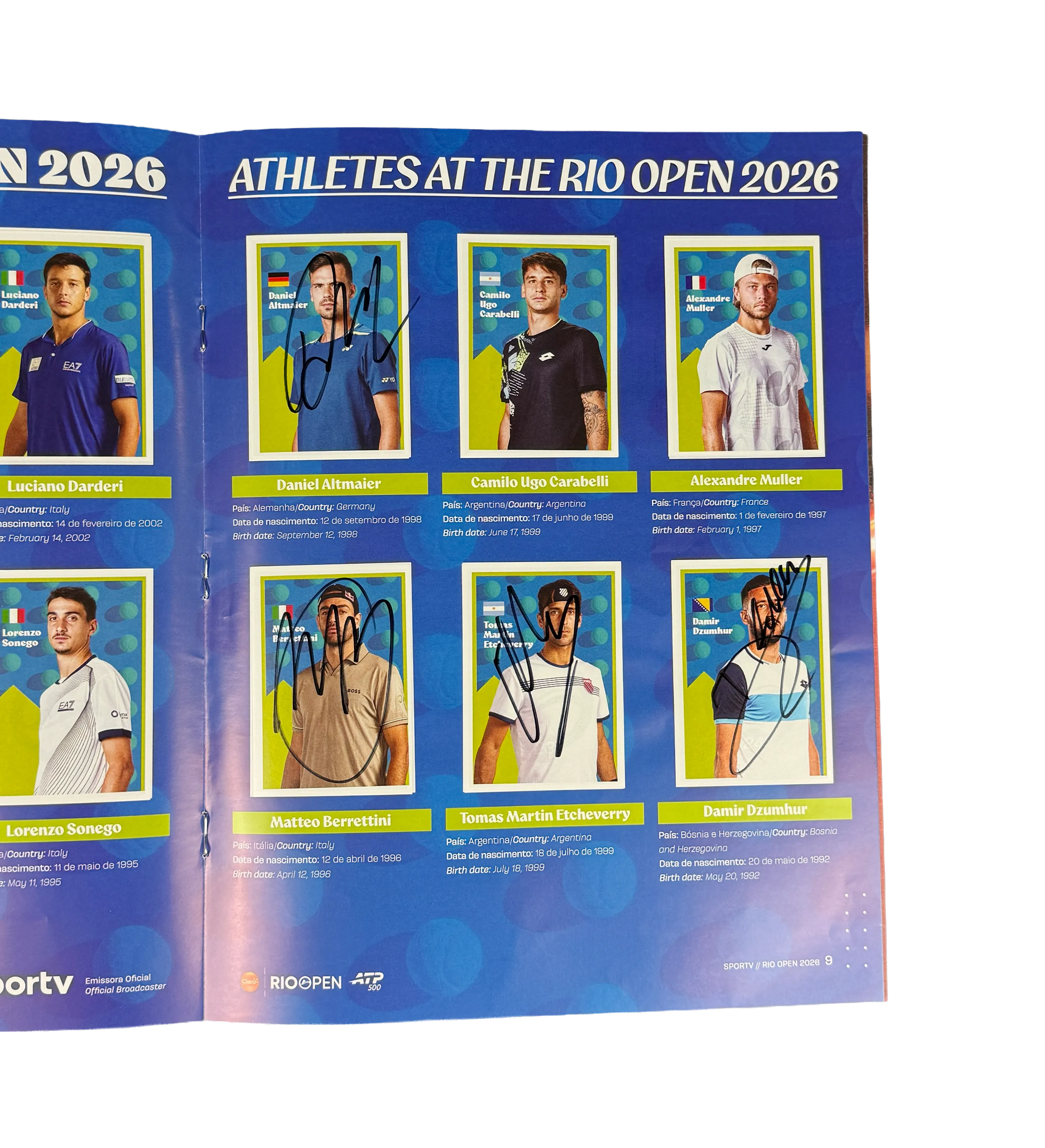 Álbum Oficial de Figurinhas Rio Open 2026 ATP 500 Autografado pelos Tenistas — imagem 4 de 6