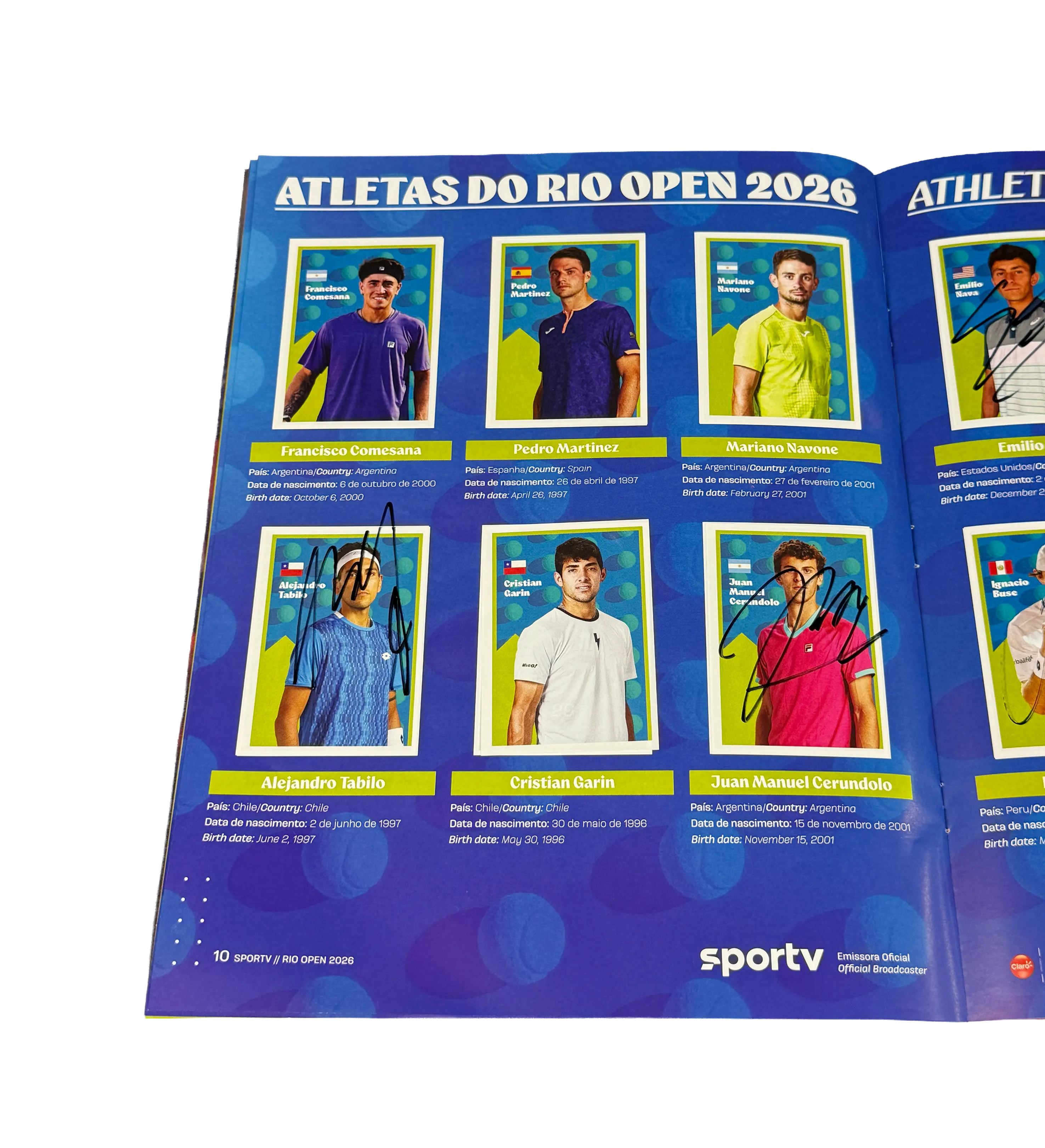 Álbum Oficial de Figurinhas Rio Open 2026 ATP 500 Autografado pelos Tenistas — imagem 5 de 6