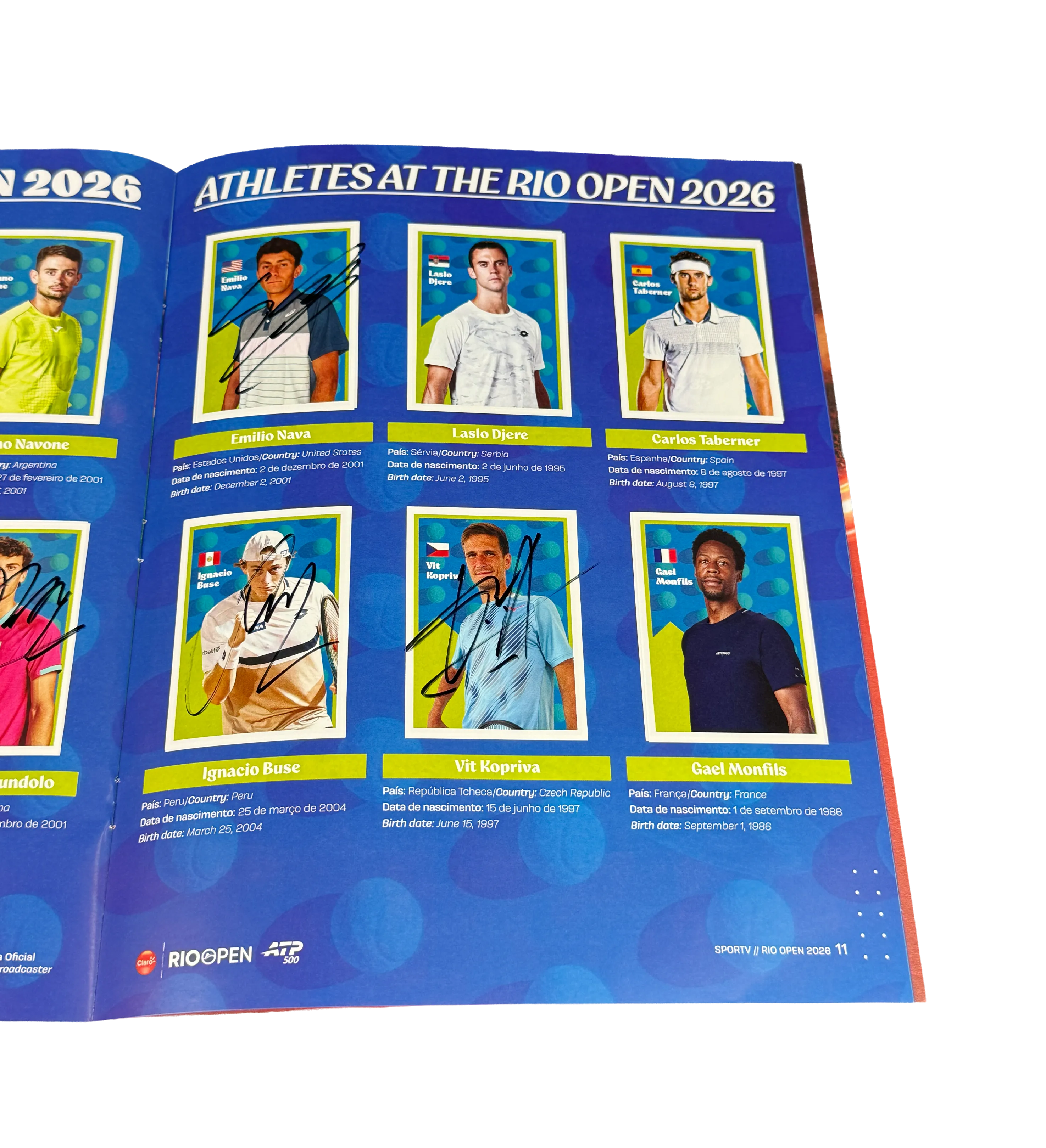 Álbum Oficial de Figurinhas Rio Open 2026 ATP 500 Autografado pelos Tenistas — imagem 6 de 6
