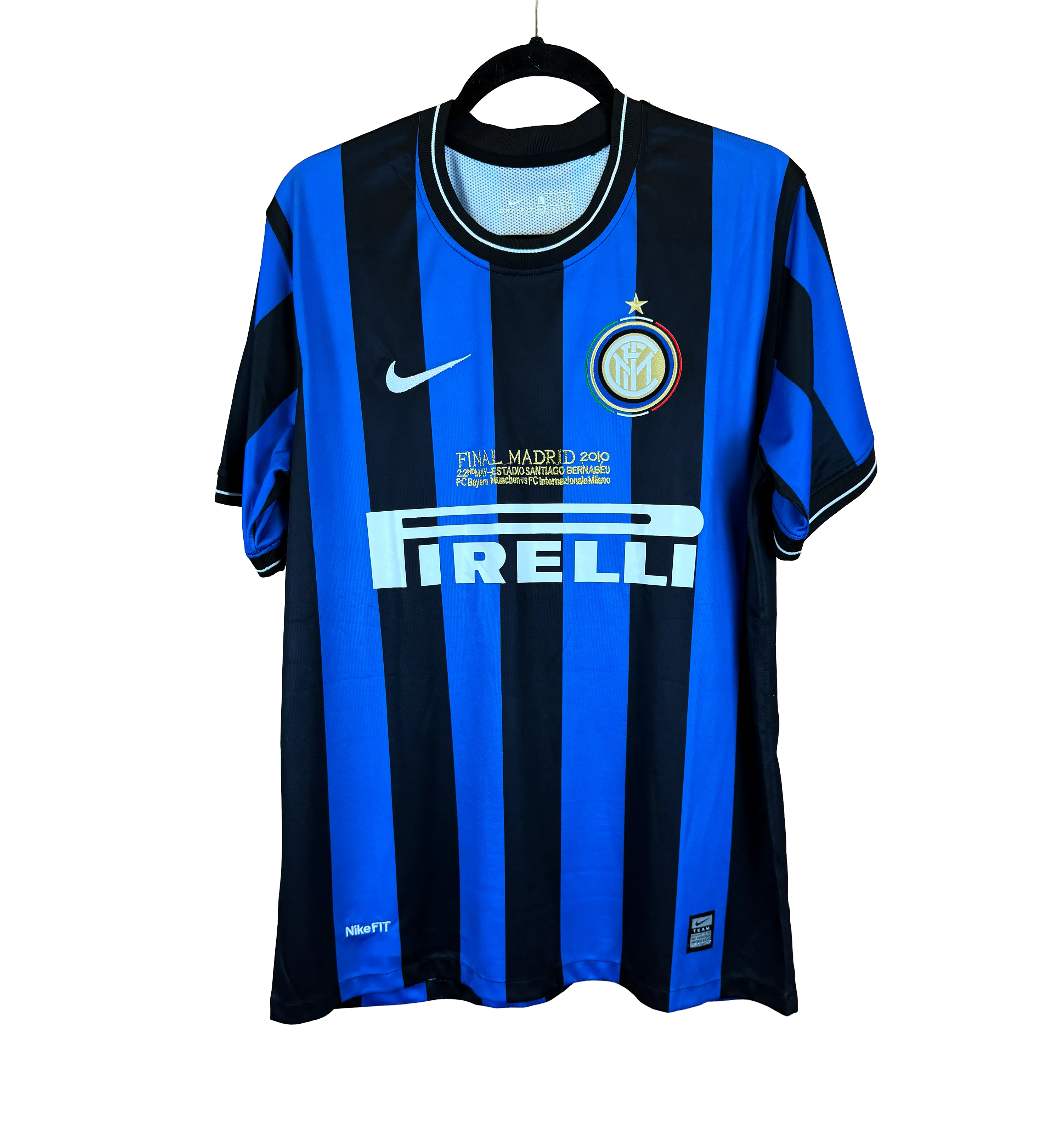 Camiseta Retro del Inter de Milán – Zanetti – Final de la Champions League 2010 – Autografada por el Crack – Certificación Internacional Beckett — imagem 1 de 3