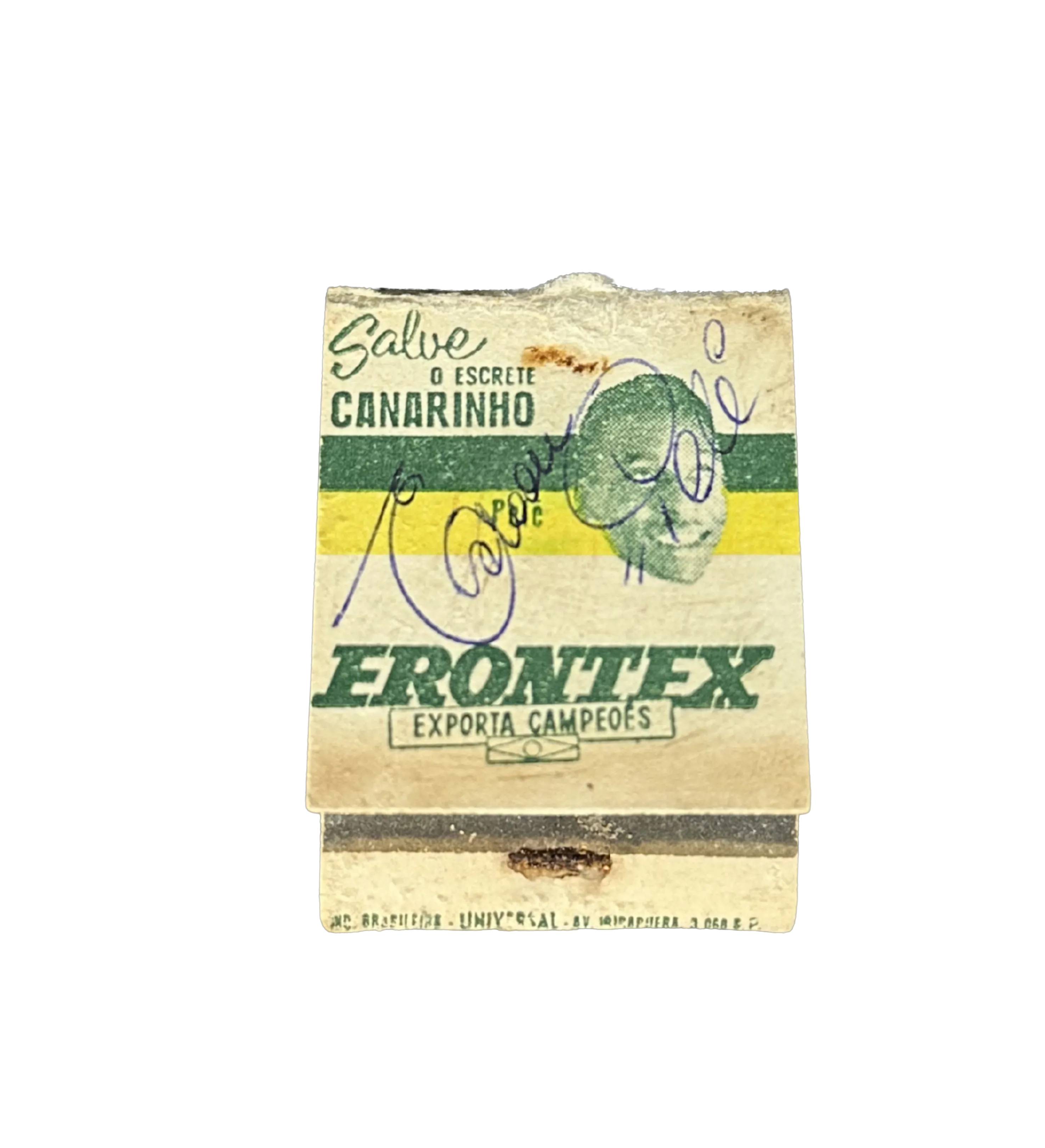 Caja de Fósforos Intacta – Selección de Oro – Copa Mundial de la FIFA 1962 – Autografiada por el Rey Pelé + Fotografía Original de Pelé en la Copa Mundial de la FIFA 1966 – Brasil vs. Portugal (Archivo Fotográfico del Periódico O Globo) — imagem 2 de 3