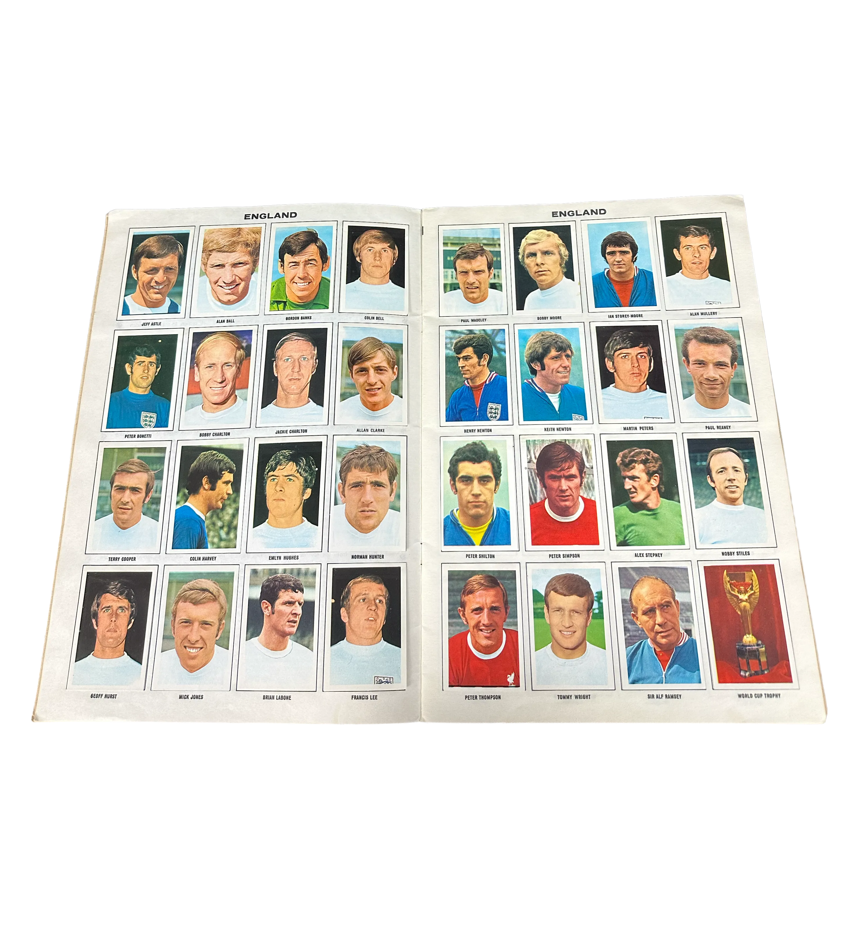 Álbum Oficial – Importado de Inglaterra – Copa Mundial de la FIFA 1970 – México 1970 – Completo / Totalmente Pegado – Autografiado por Pelé, Clodoaldo, Gérson, Jairzinho, Leão, Tostão y Rivelino — imagem 4 de 8