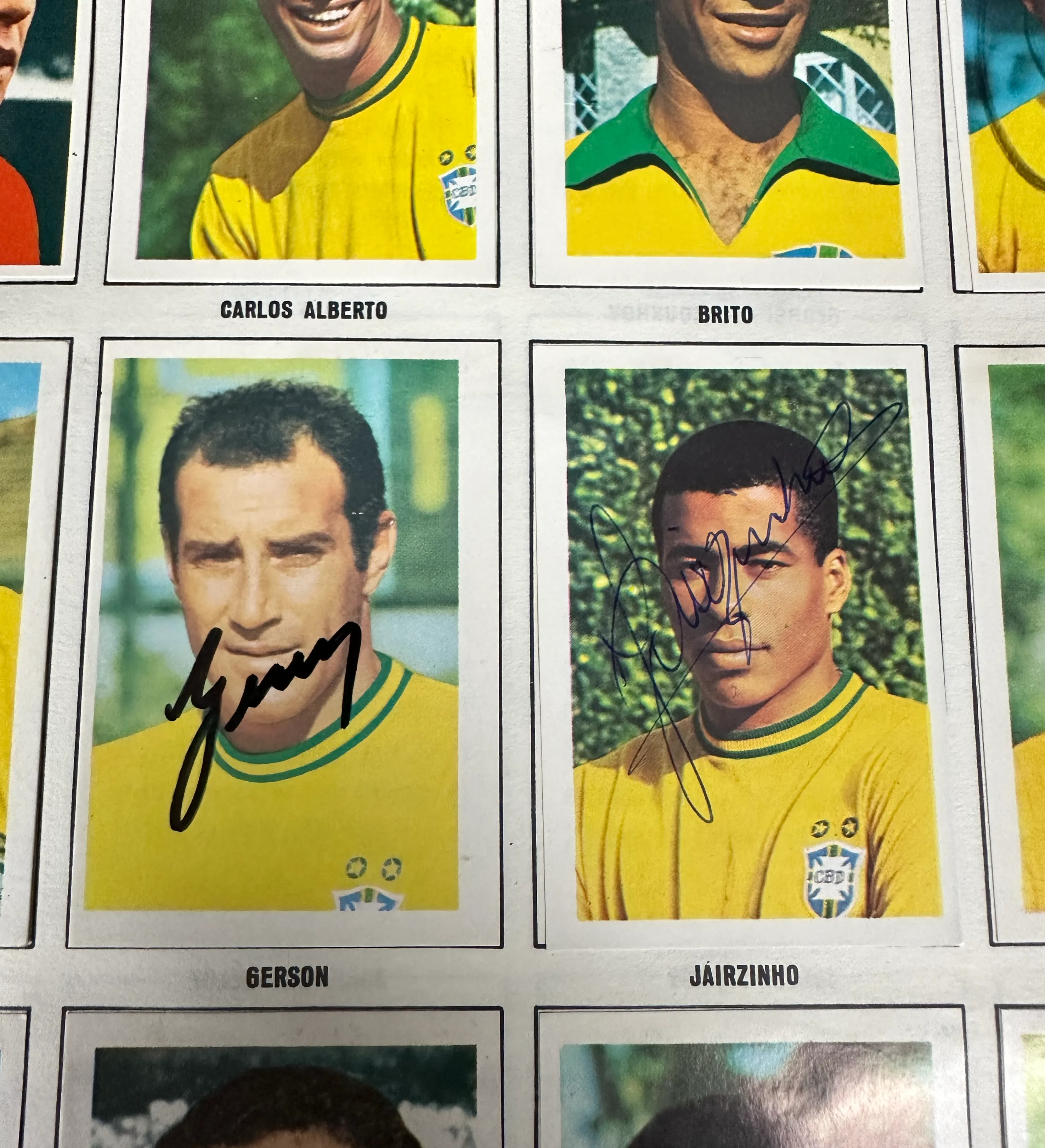Álbum Oficial – Importado de Inglaterra – Copa Mundial de la FIFA 1970 – México 1970 – Completo / Totalmente Pegado – Autografiado por Pelé, Clodoaldo, Gérson, Jairzinho, Leão, Tostão y Rivelino — imagem 5 de 8