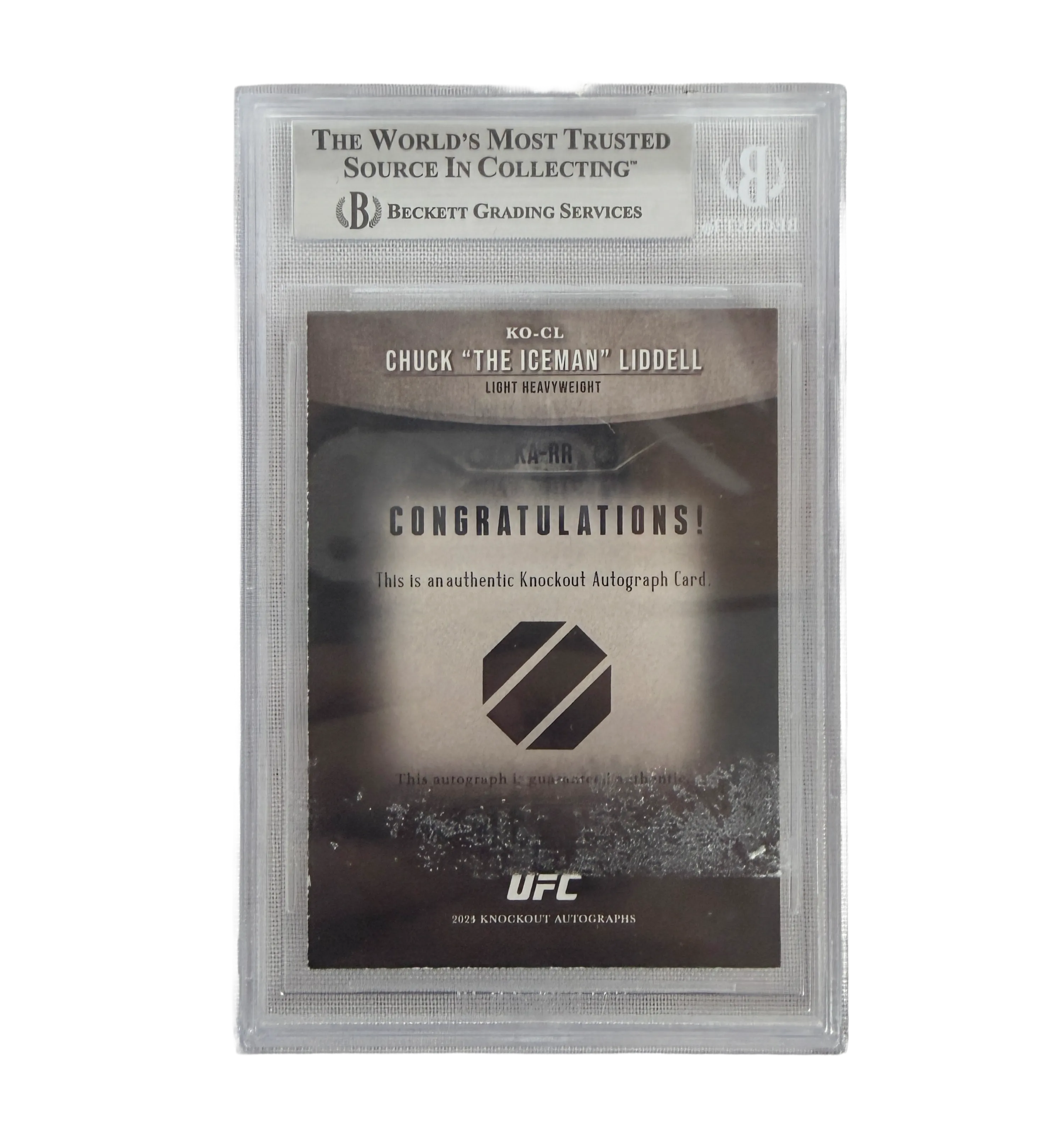 Tarjeta Coleccionable UFC 90/99 - Chuck "The Iceman" Liddell - Autografado por el Ídolo - Inscripción "MAGA" - Certificación Internacional BGS — imagem 2 de 2