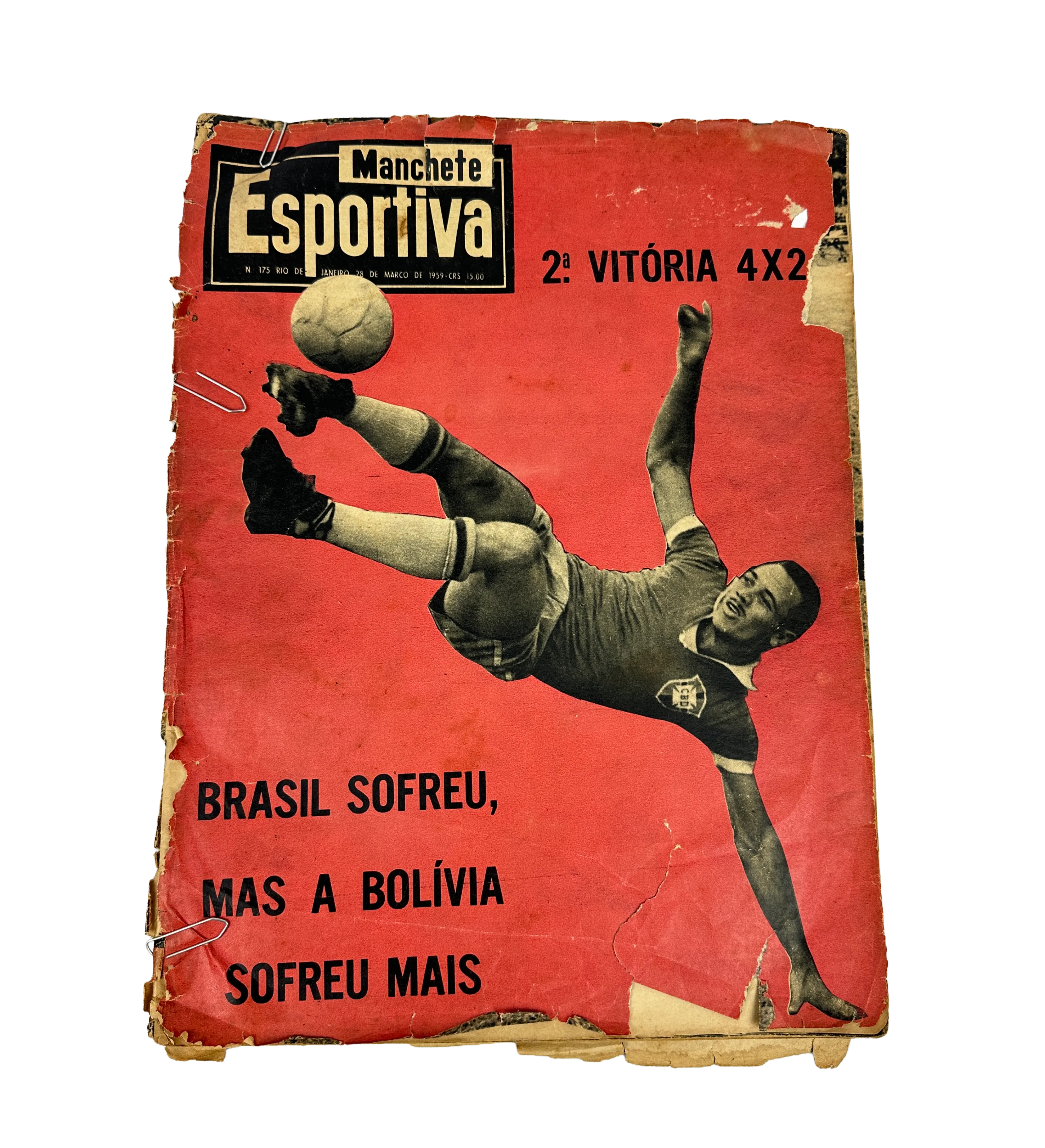 Manchete Esportiva Magazine No. 175 – March 28, 1959 – “Pelé, the Top Scorer of the South American Championship” – Signed by the King Pelé — imagem 2 de 2