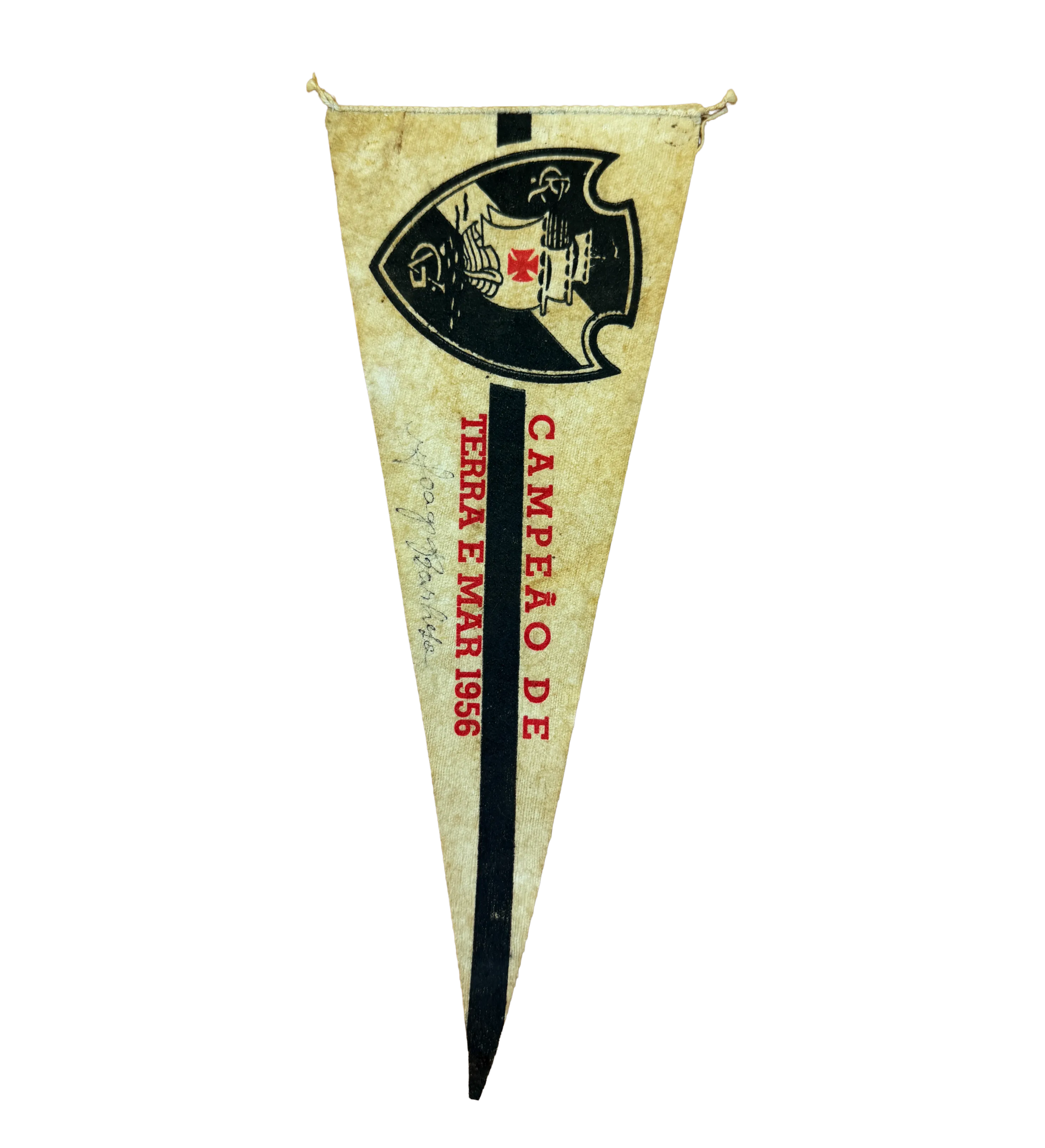 Banderín del Vasco da Gama Campeón de Terra e Mar 1956 Autografado por Barbosa + O Globo Esportivo 1952 — imagem 2 de 5