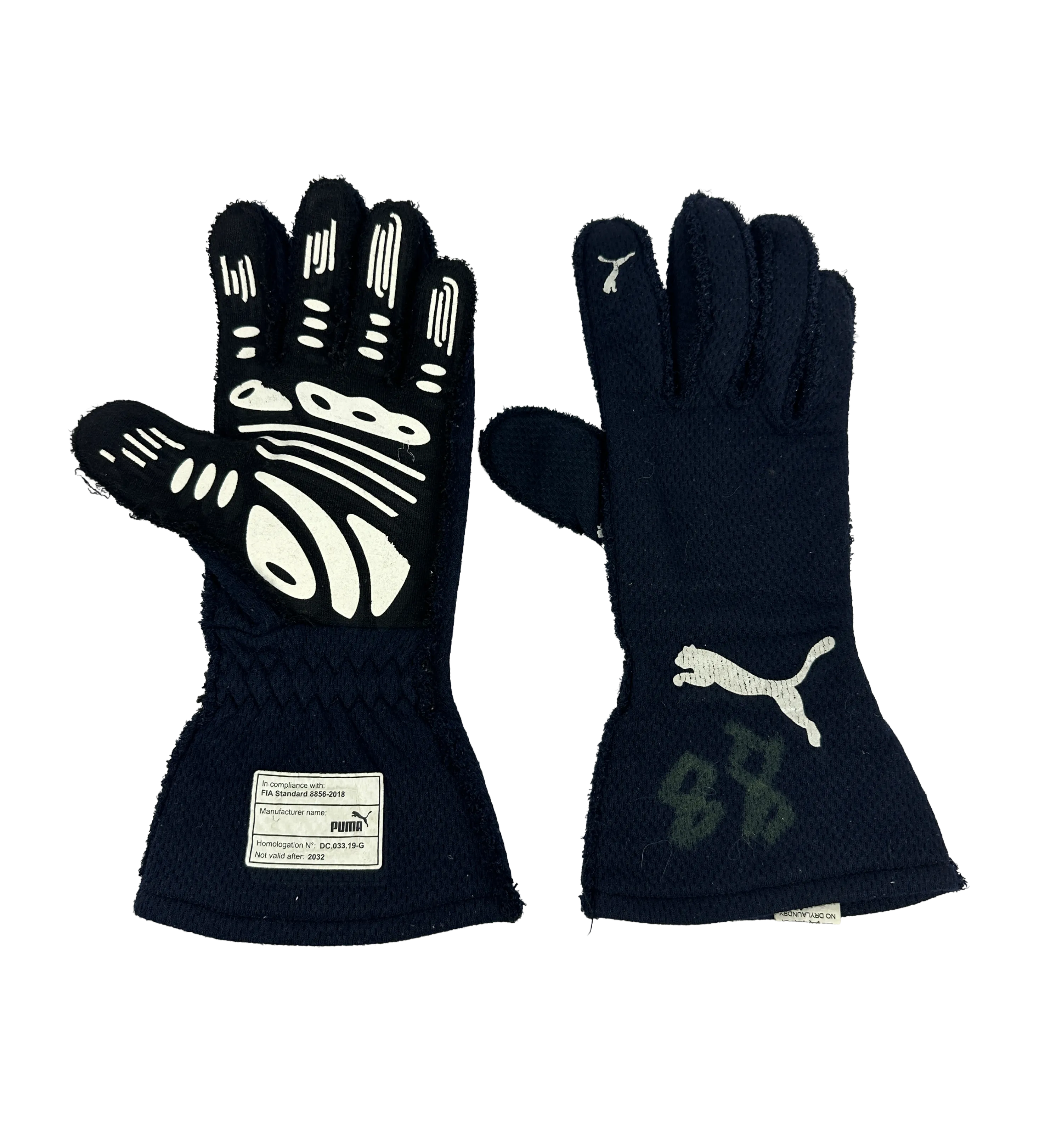 Par de guantes Puma Made in Italy de Felipe Fraga, campeón de Stock Car, firmados por el piloto, válidos hasta 2032 — imagem 2 de 3