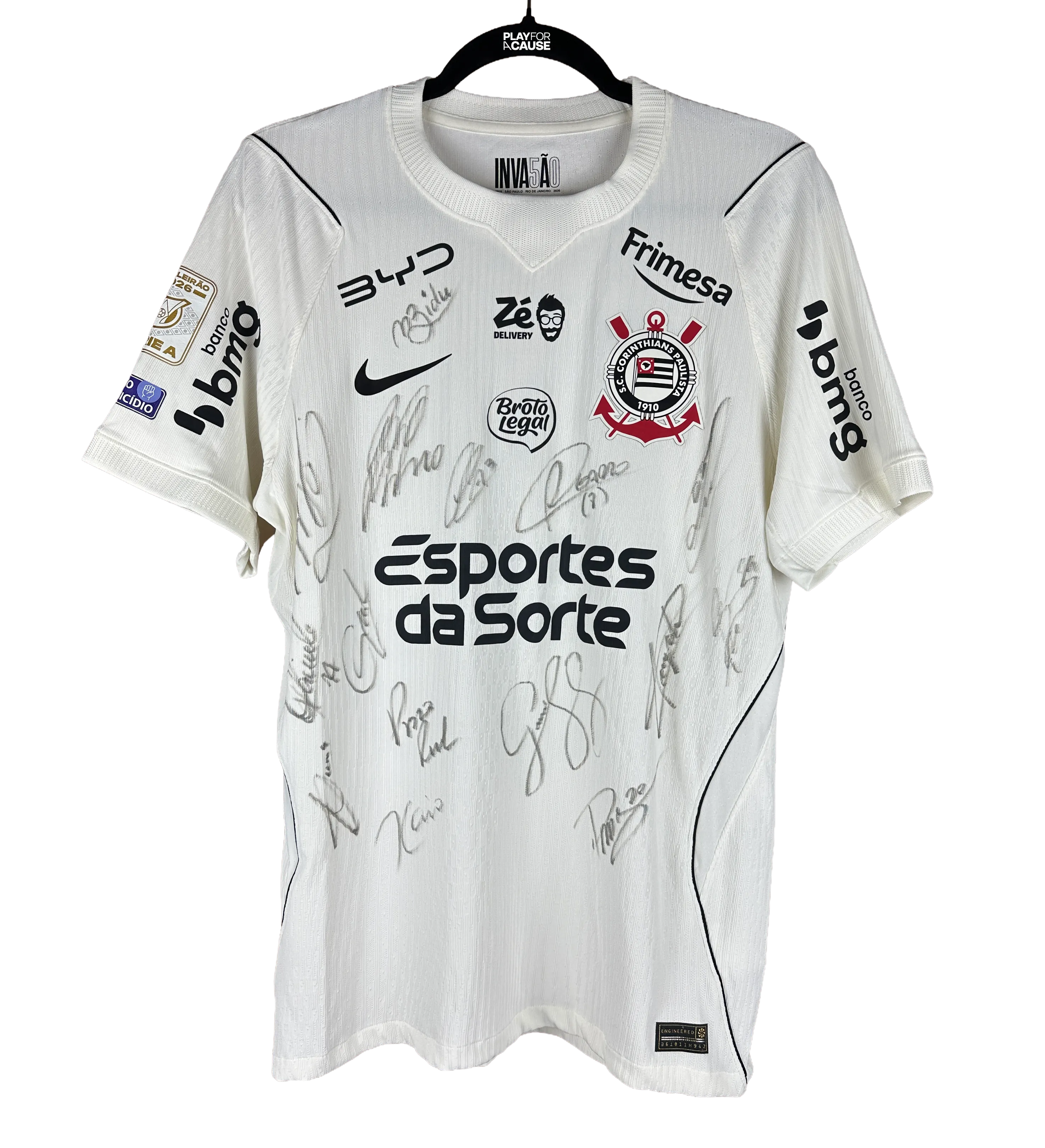 Camisa Corinthians Garro Modelo Jogador Brasileirão 2026 Autografada por Todo o Elenco — imagem 1 de 4