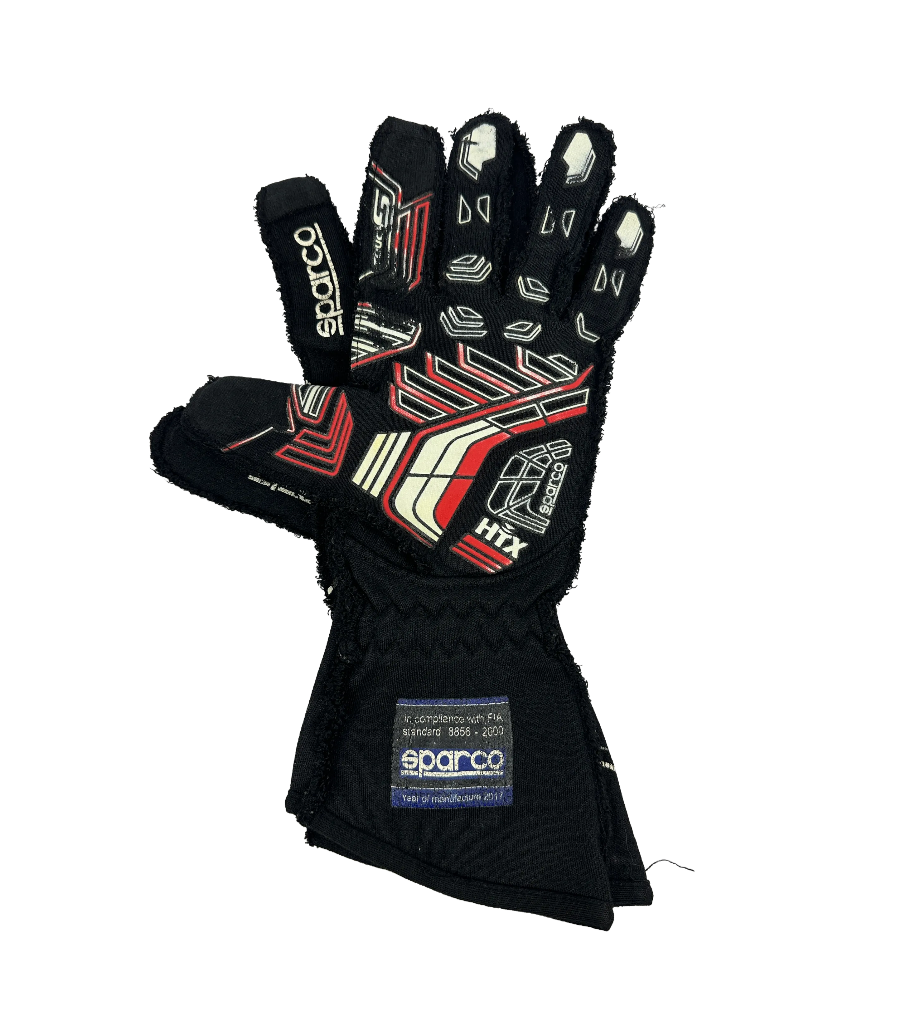 Par de guantes para el conductor de Stock Car Lucas Foresti - Sparco - Autografiado por el conductor — imagem 1 de 3