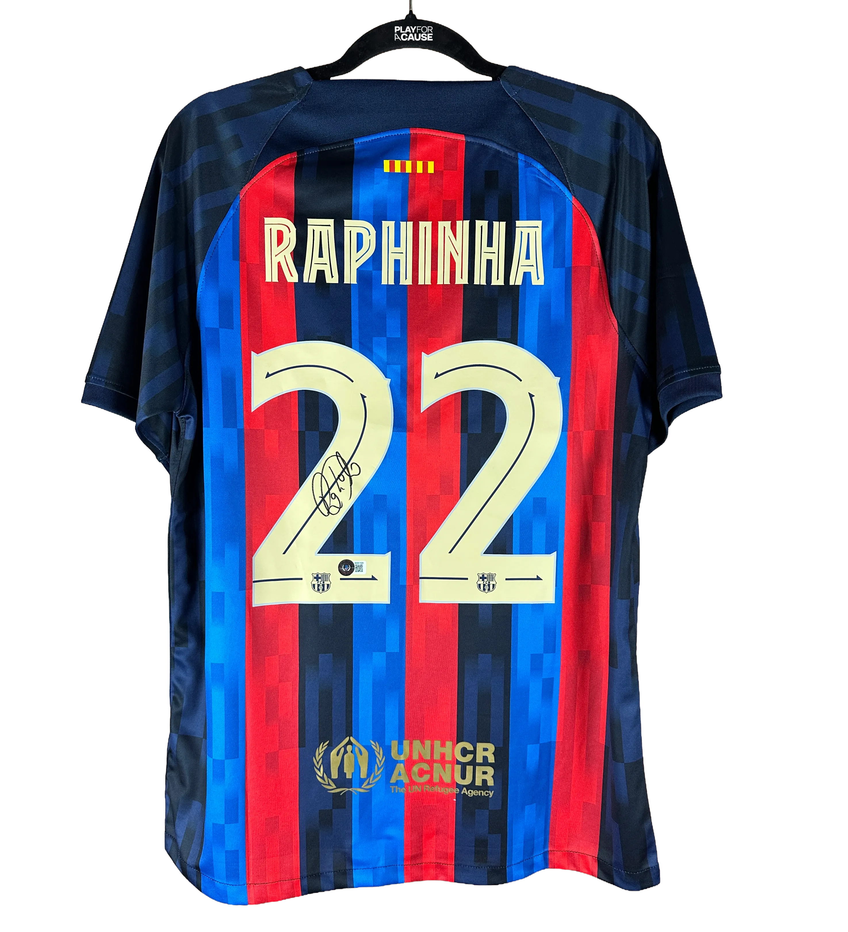 Camisa Retrô Barcelona Raphinha Temporada 2022 Autografada — imagem 2 de 5