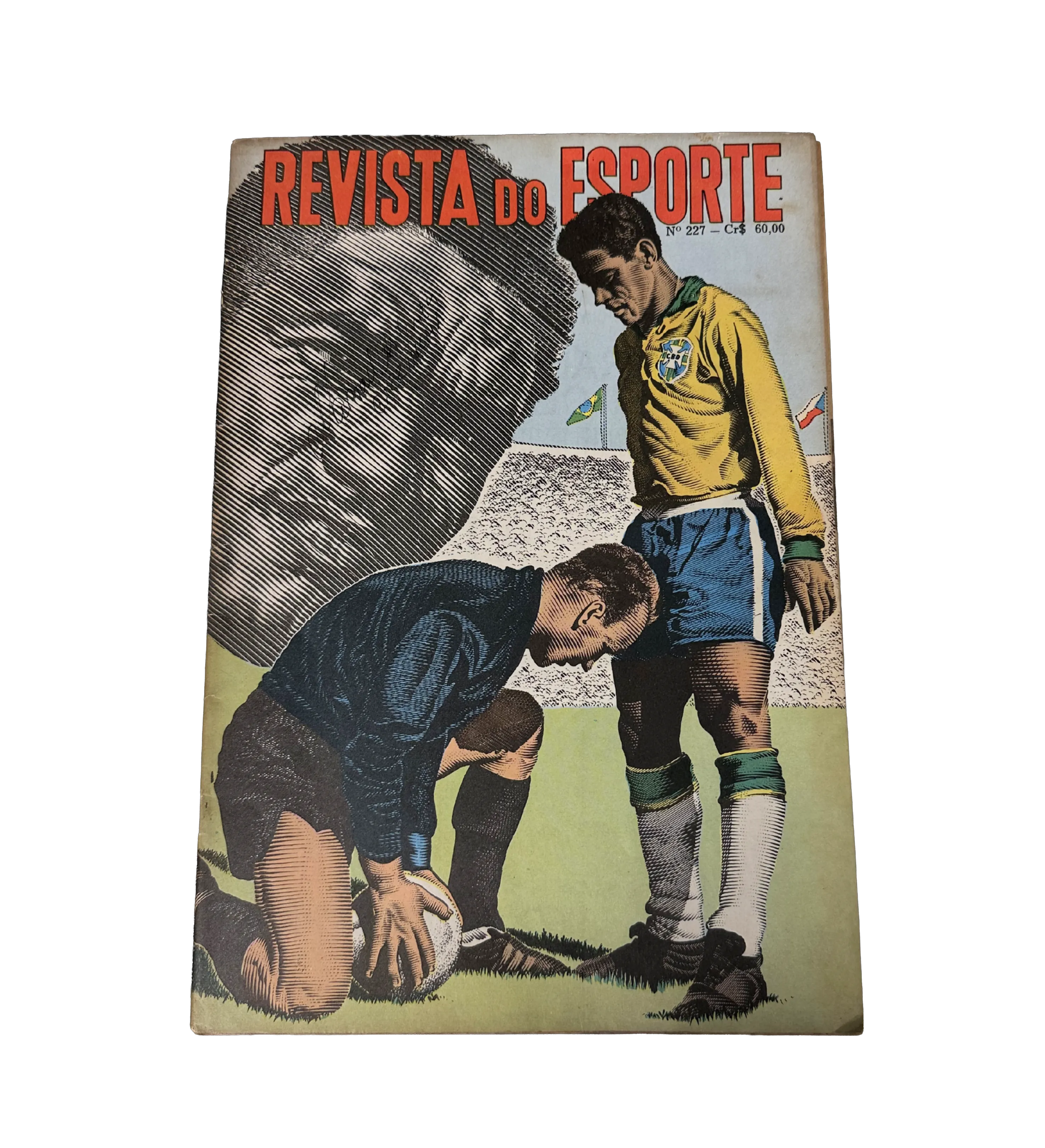 Kit Com Revista do Esporte Autografada Pelo Garrincha + Figurinha Original 1964 + Foto Original Garrincha Copa 1962 do Jornal o Globo — imagem 2 de 6