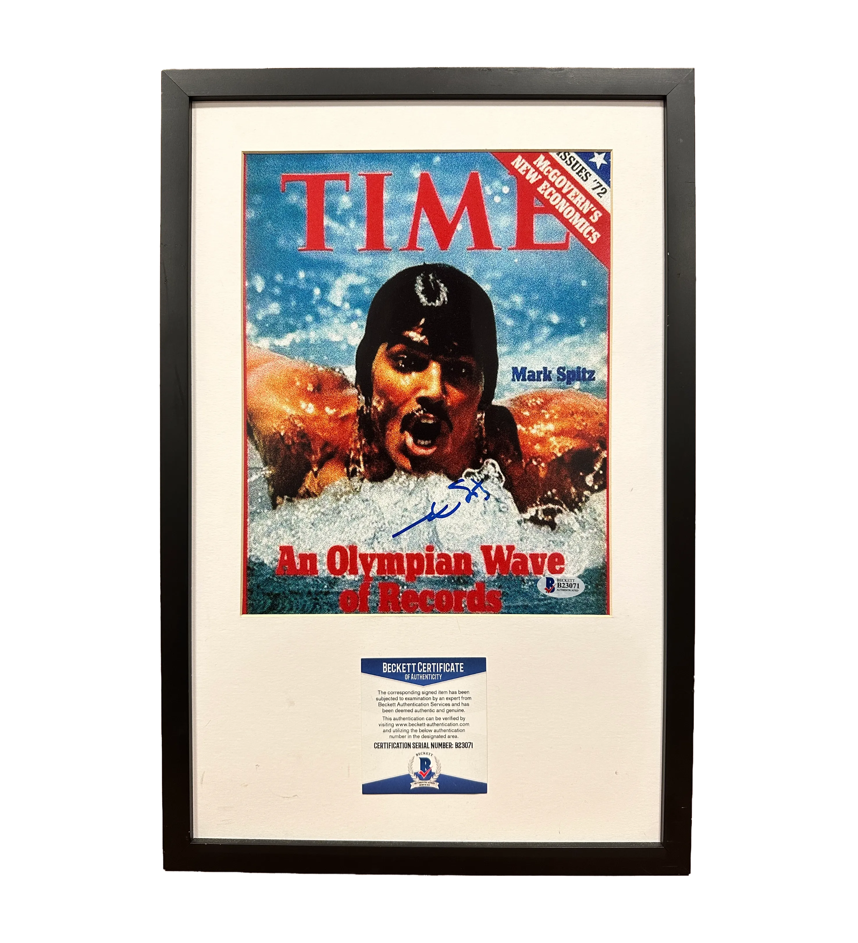 Quadro – Mark Spitz – Autografado – Certificação Beckett Authentication Services — imagem 1 de 2