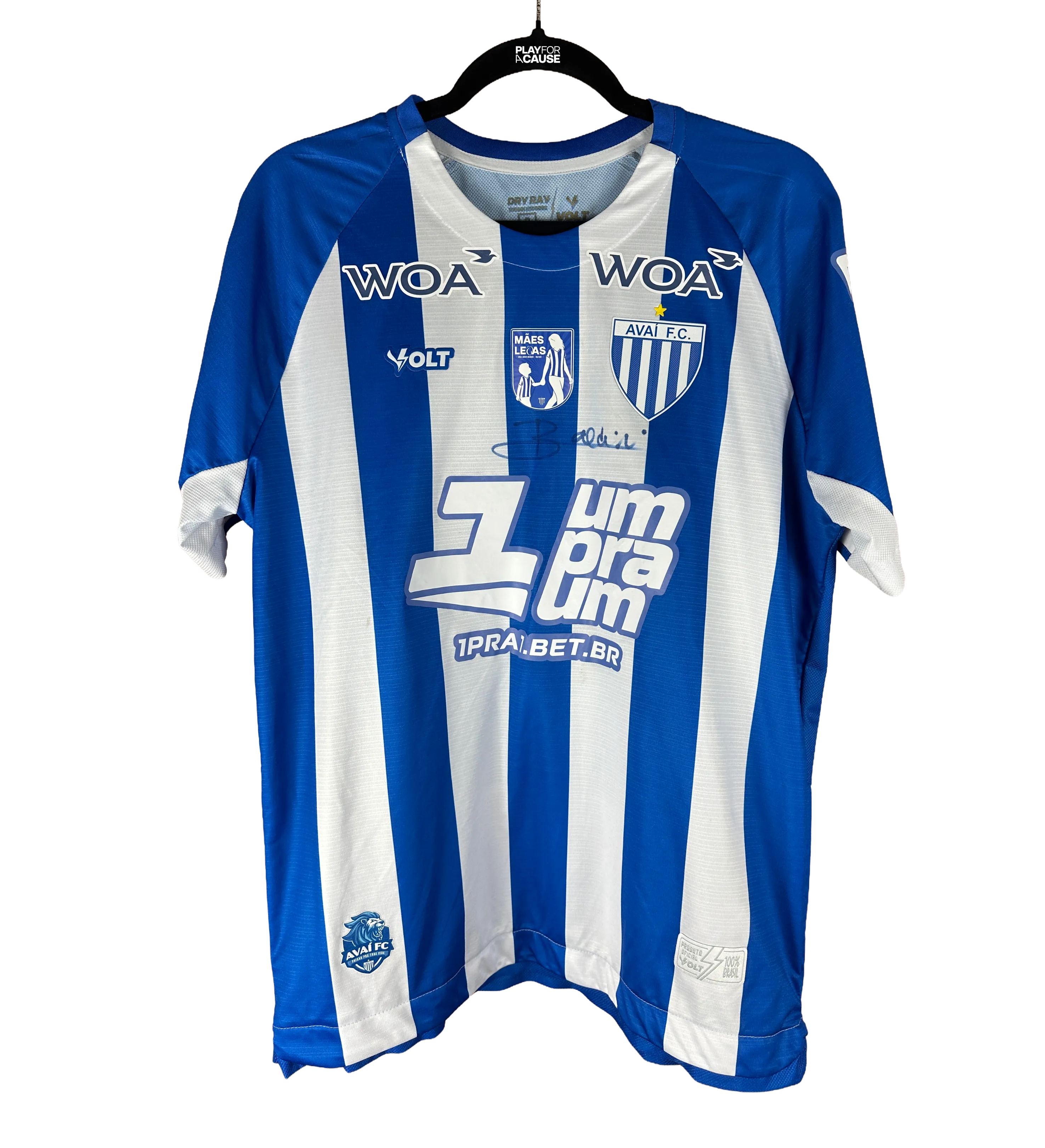 Camiseta Avaí - Baldini #55 - Mães Leoas - AVA x FOR - Brasileirão B 2026 - Usada y Autografiada por el Jugador — imagem 2 de 4