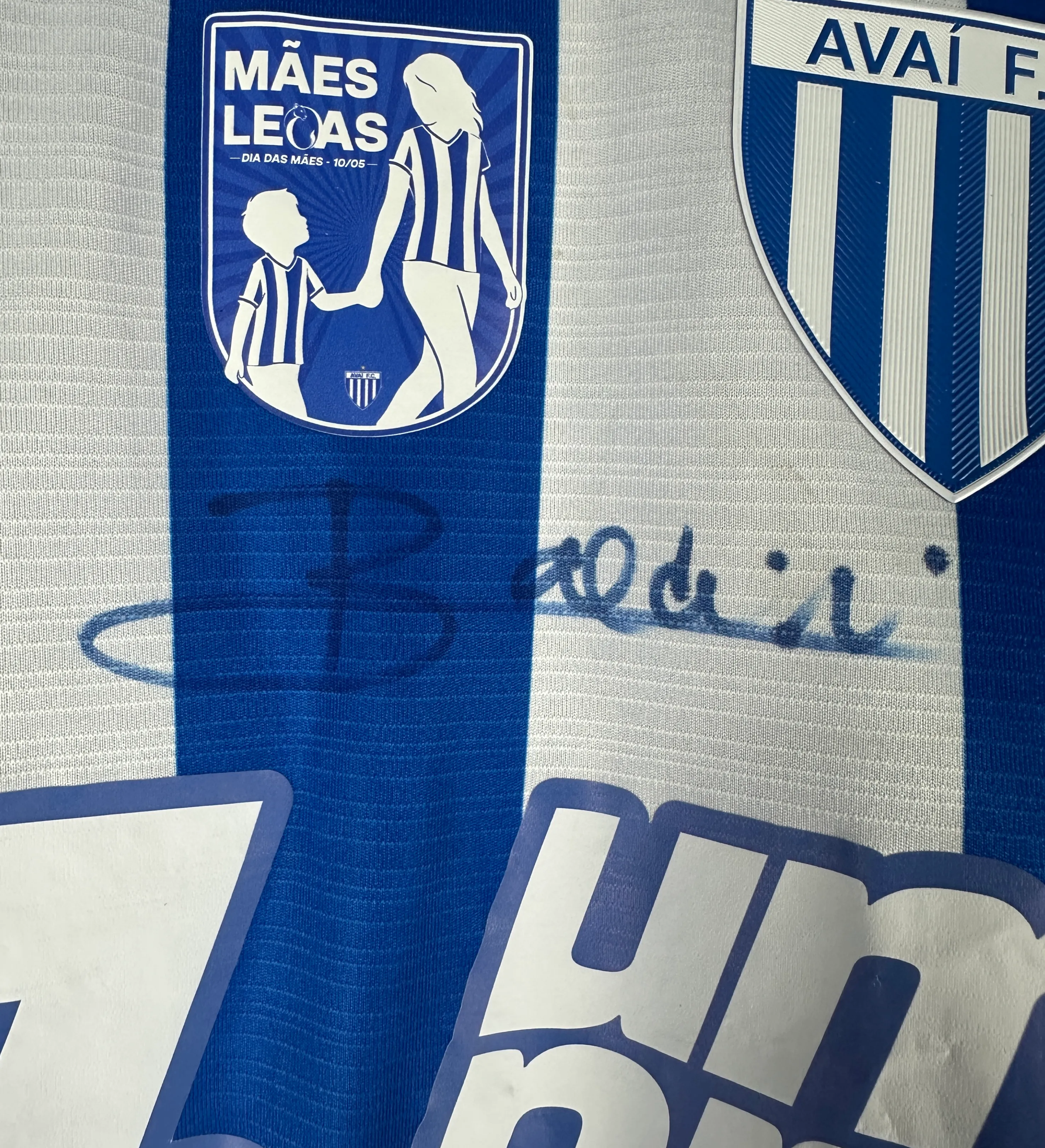 Camiseta Avaí - Baldini #55 - Mães Leoas - AVA x FOR - Brasileirão B 2026 - Usada y Autografiada por el Jugador — imagem 4 de 4