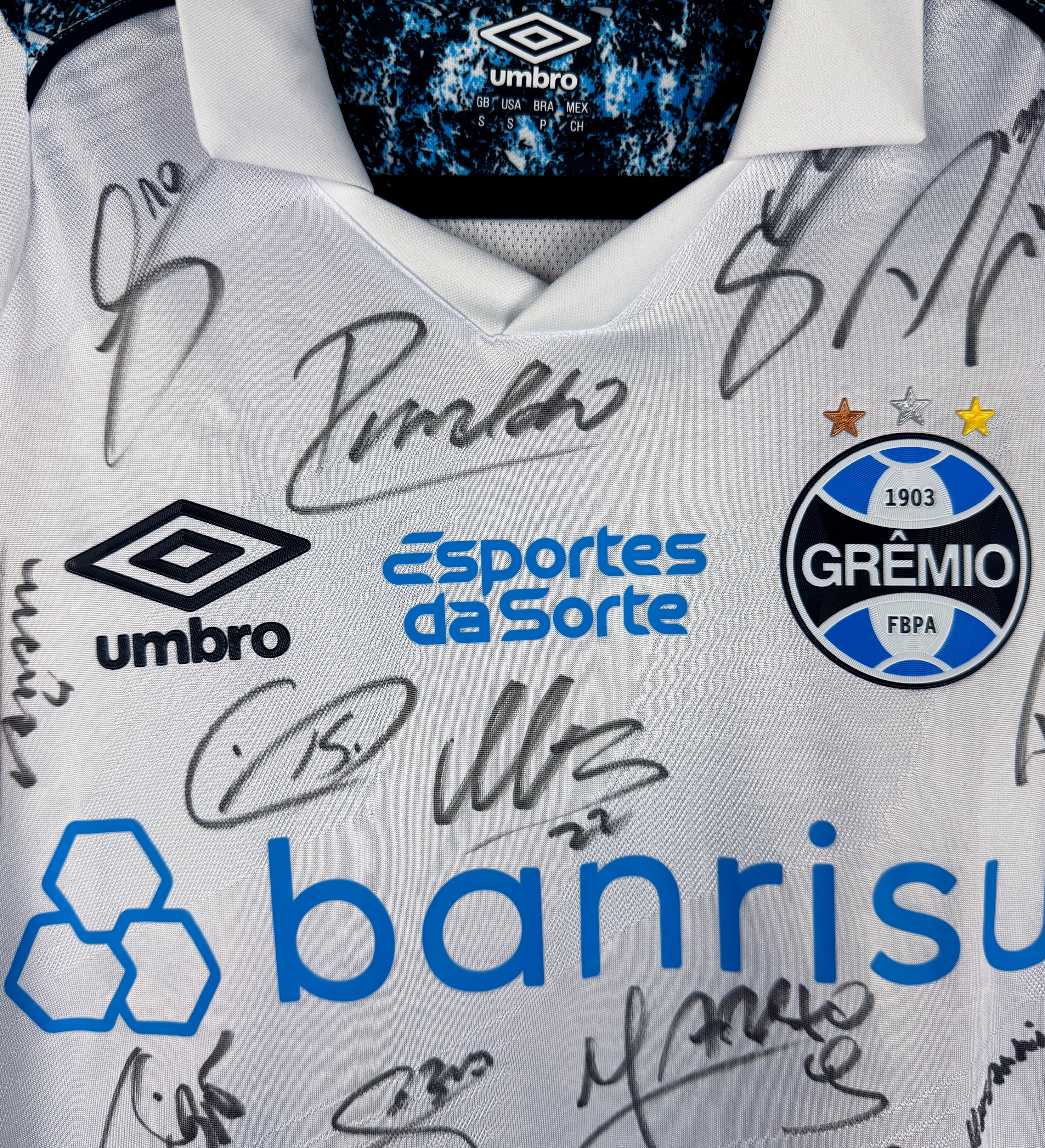Camisa Grêmio Franco Cristaldo Copa Libertadores 2024 Autografada pelo Elenco — imagem 4 de 7