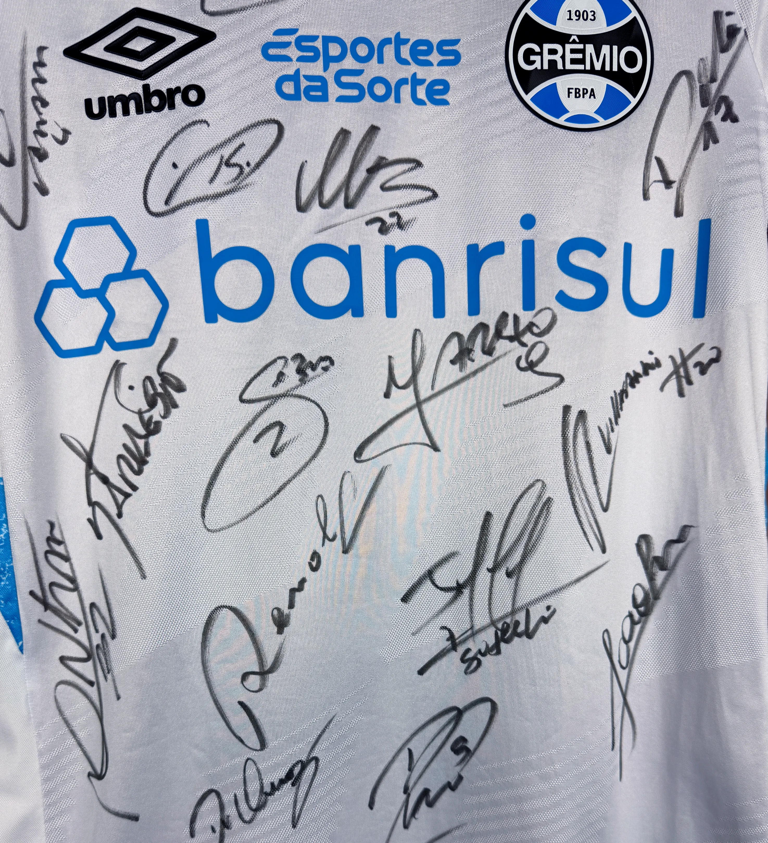Camisa Grêmio Franco Cristaldo Copa Libertadores 2024 Autografada pelo Elenco — imagem 5 de 7