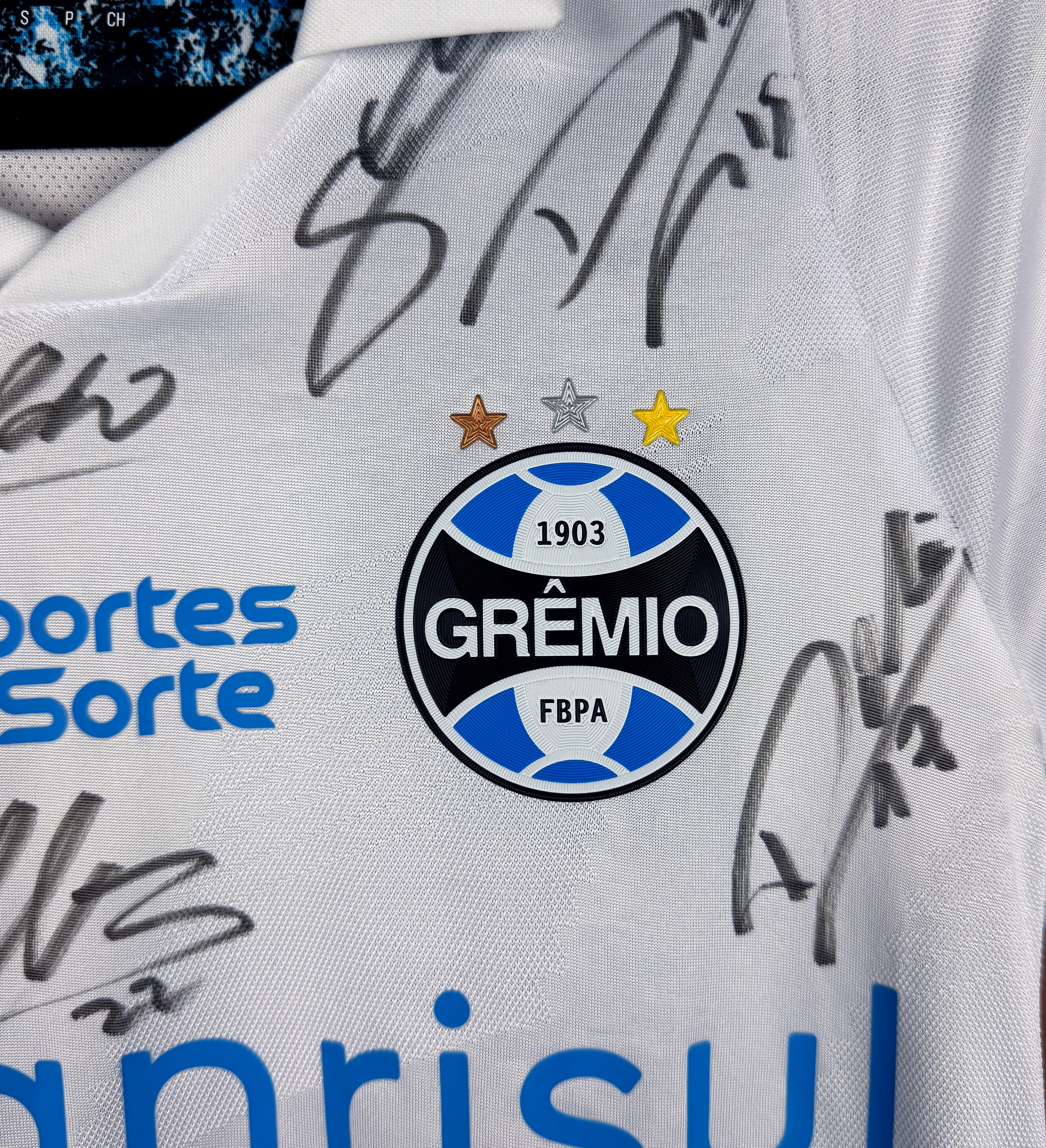 Camisa Grêmio Franco Cristaldo Copa Libertadores 2024 Autografada pelo Elenco — imagem 7 de 7