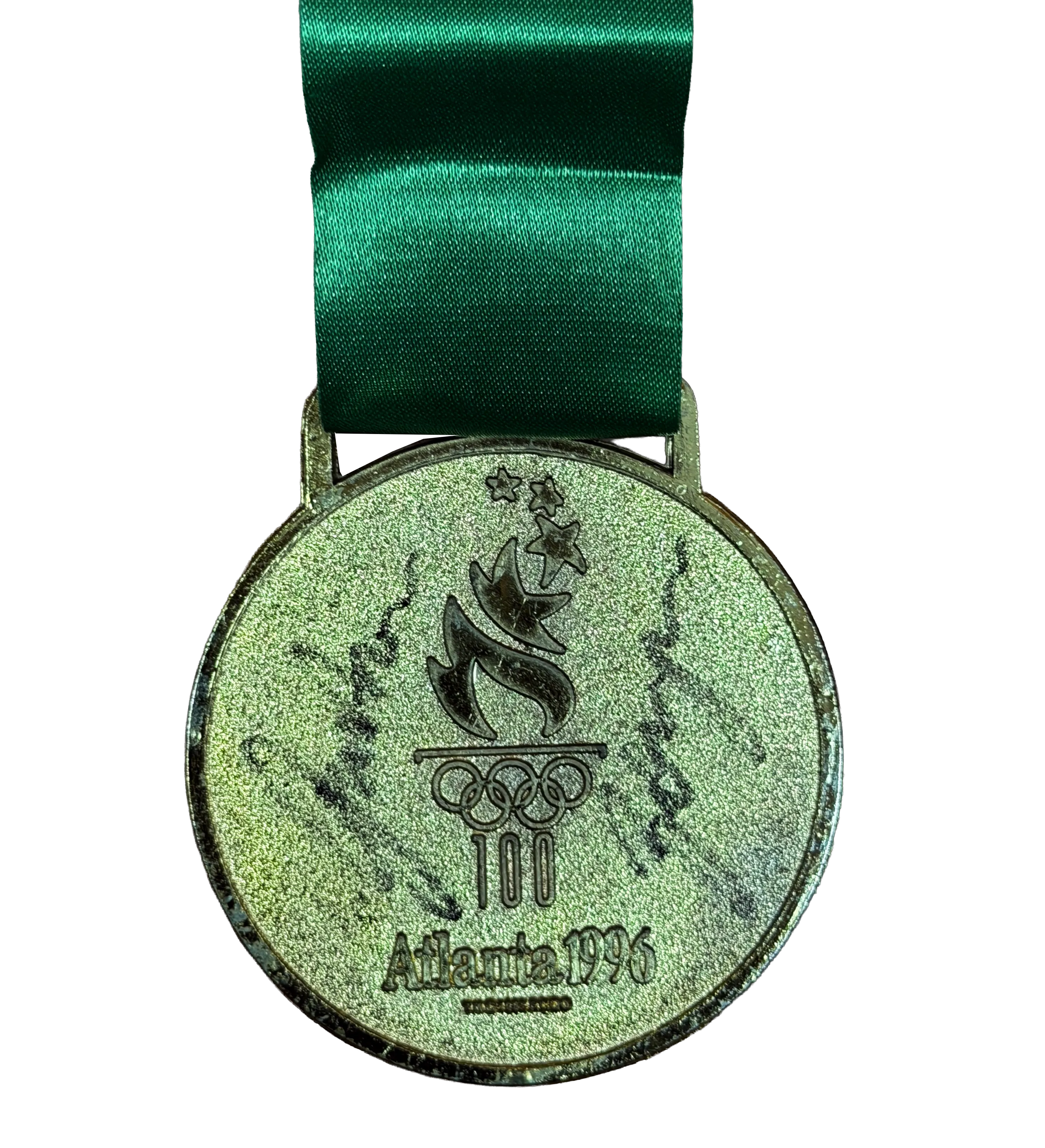 Speedo Swim Cap – Gustavo Borges – Signed + Atlanta 1996 Zorba Promotional Medal – Signed by the Brazilian Olympic Medalist — imagem 3 de 3