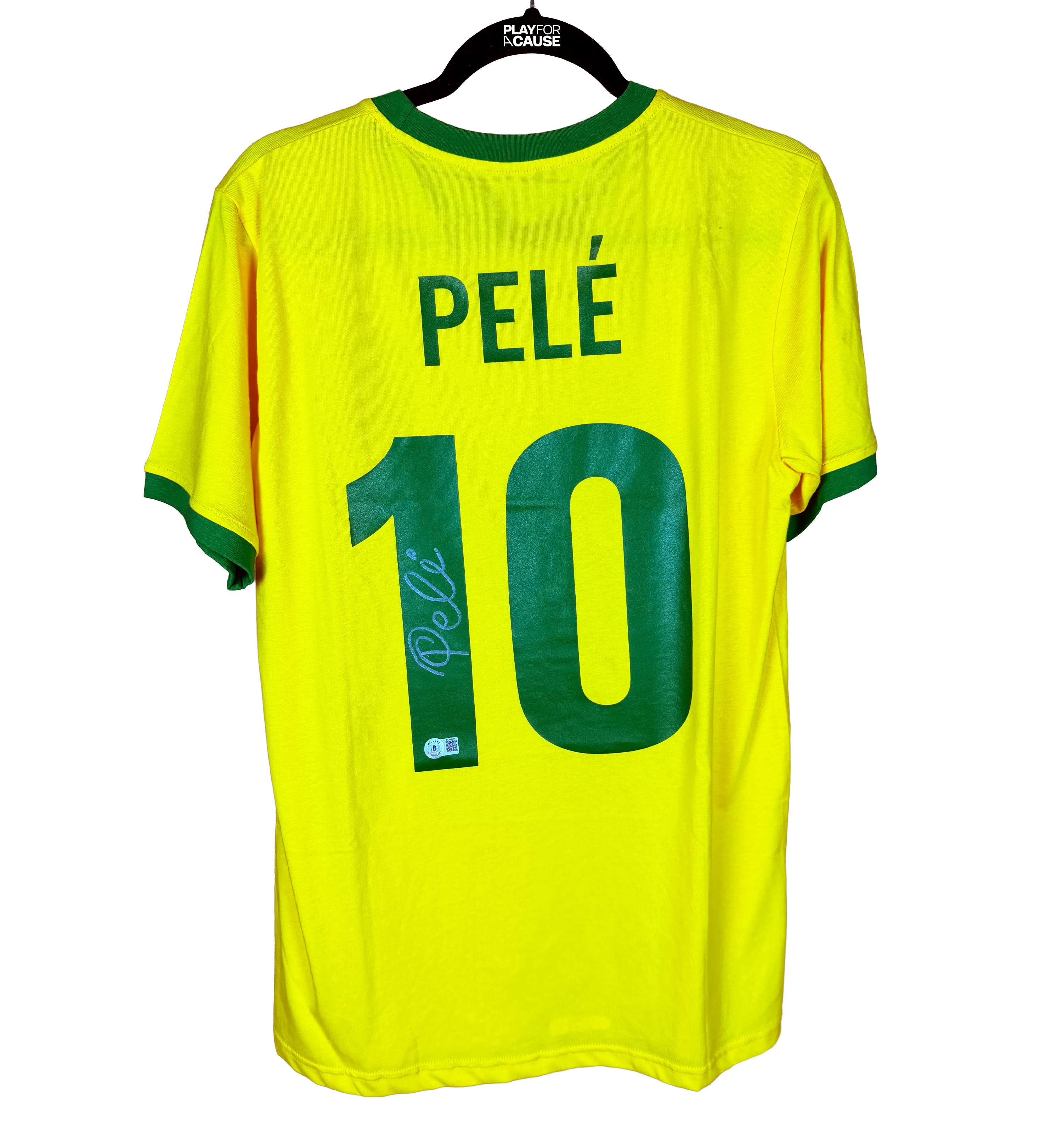 Brazil Yellow Retro Pelé #10 1970 Replica Jersey Beckett — imagem 2 de 4