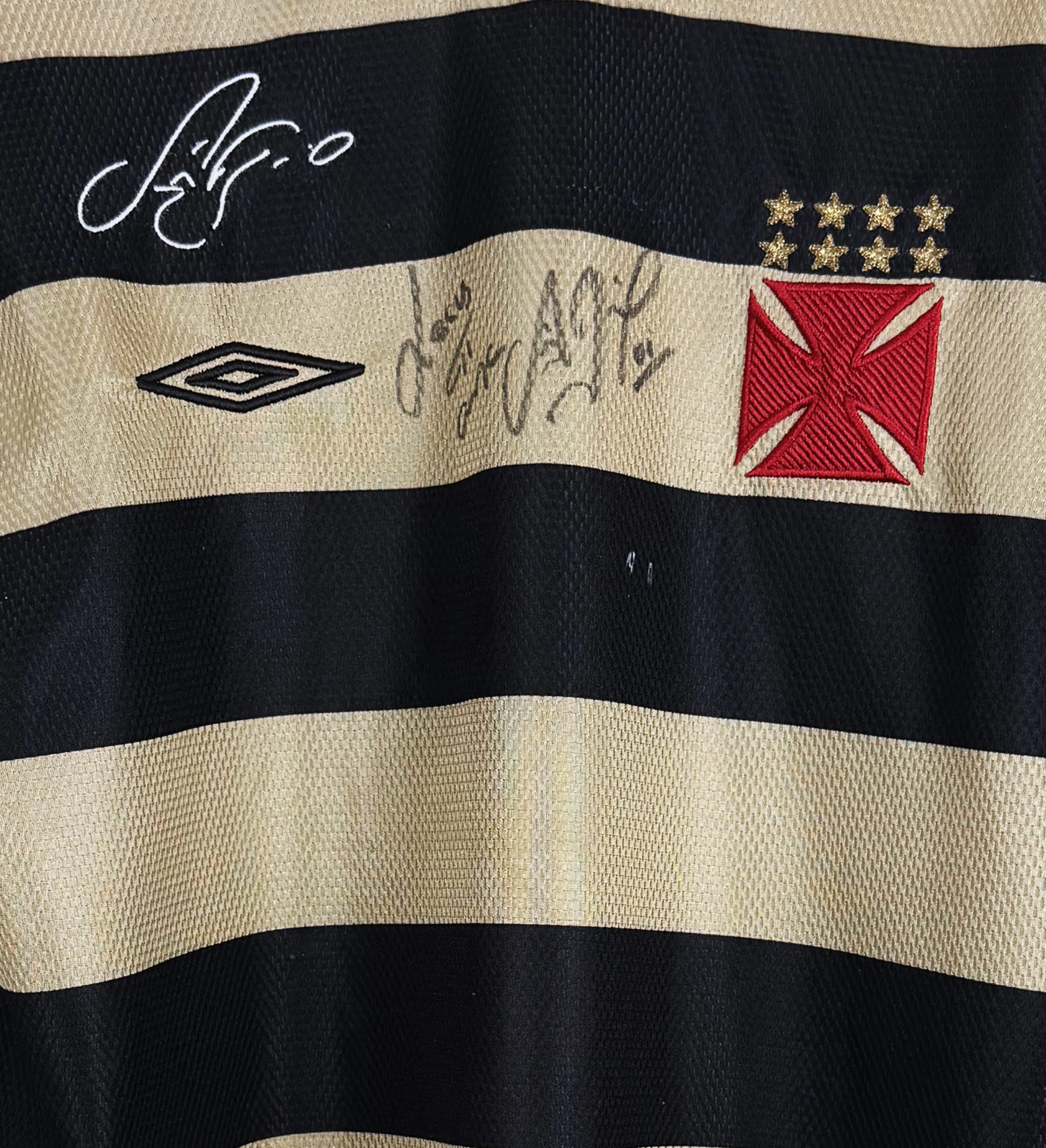 Camiseta de Arquero Club de Regatas Vasco da Gama – Fábio #3 – Temporada 2003 – Raro Modelo Abeja – Autografiada por el Arquero – Récord Mundial de Partidos — imagem 2 de 3