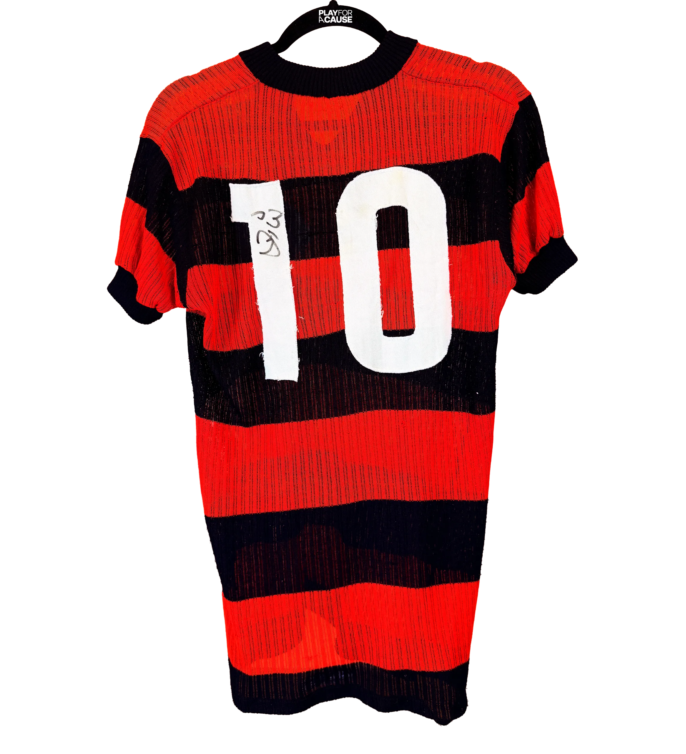 Camiseta Flamengo - Zico #10 - Década de 70 - Malharia Terres - Rareza - Autografada por el Máximo Ídolo Zico - Con Foto de Autenticidad en el Momento del Autógrafo — imagem 2 de 5