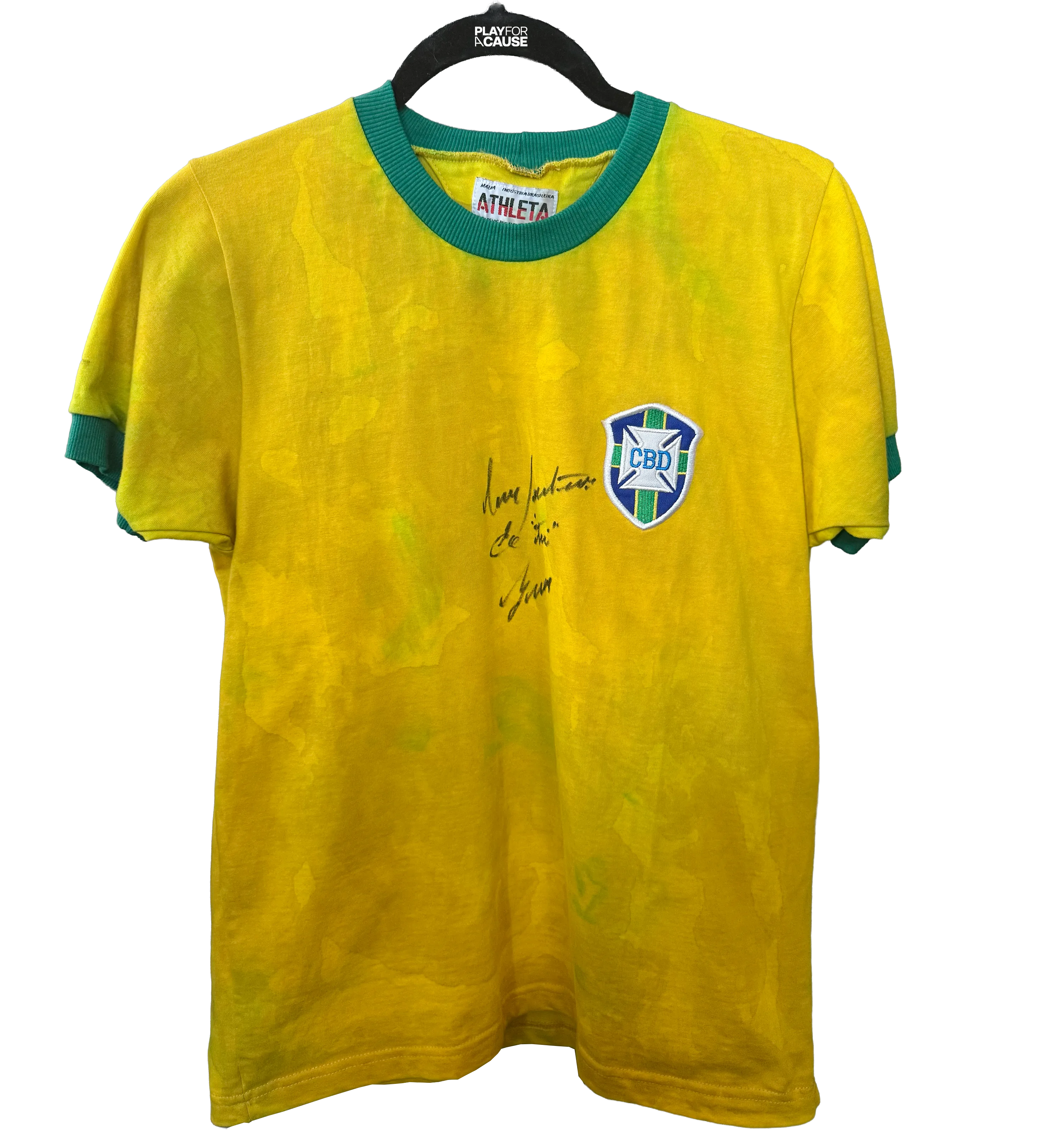 Official FIFA Mini Trophy – Jules Rimet – Tribute to the 1970 World Cup Three-Time Champions + Brazil Jersey – Gérson “Canhotinha” #8 – Replica – Signed by the Legend (Includes Autograph Authenticity Photo) — imagem 1 de 7