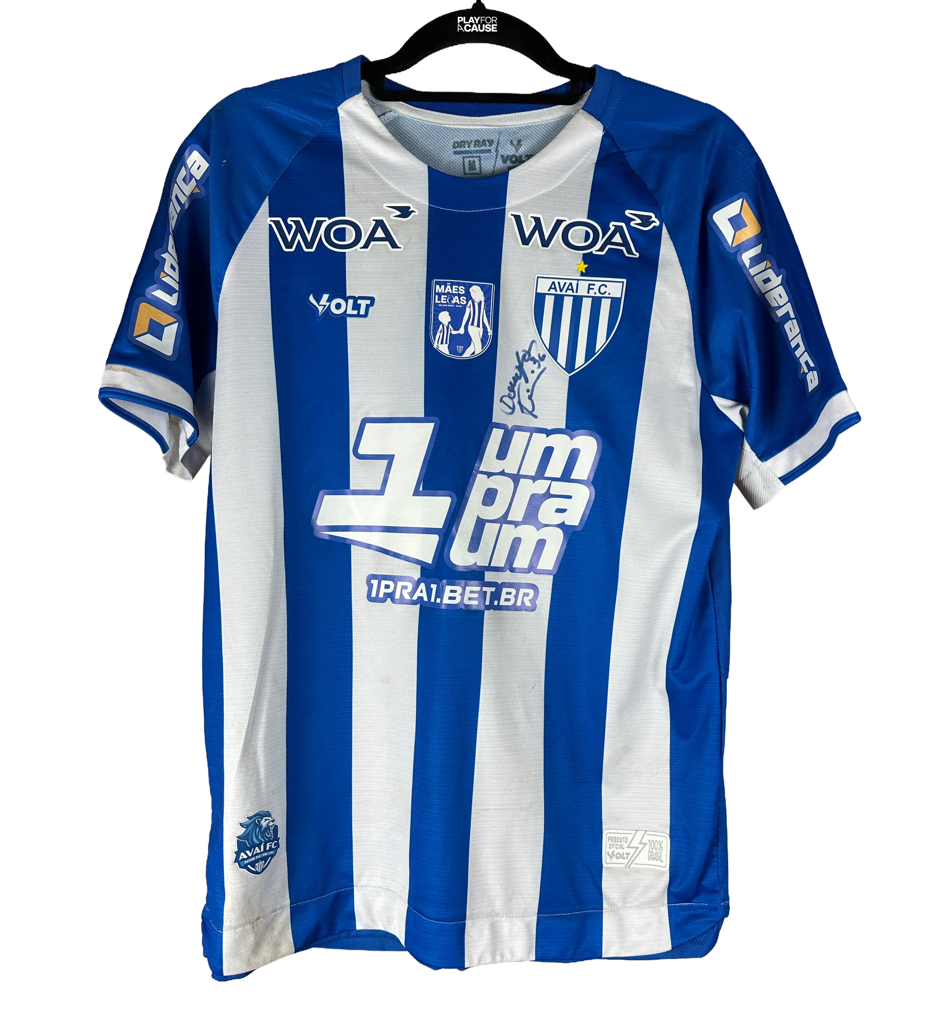 Camiseta Avaí - Douglas Teixeira #36 - Mães Leoas - AVA x FOR - Brasileirão B 2026 - Usada y Autografiada por el Jugador — imagem 2 de 4