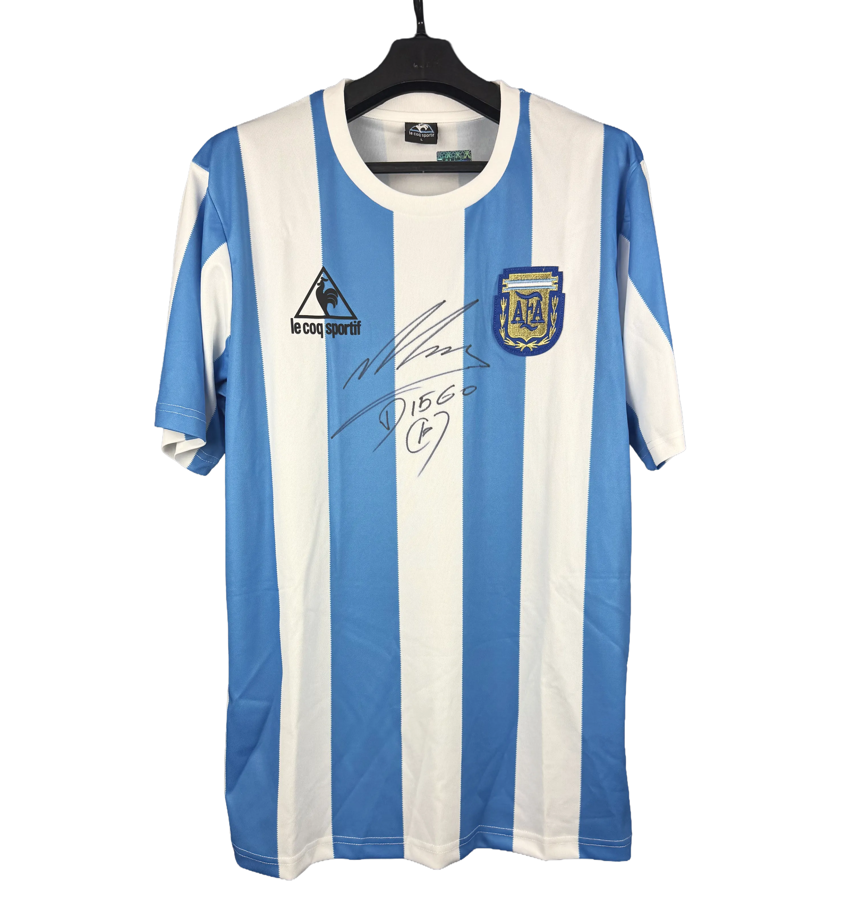 Camisa Retrô Argentina Autografada Pelo Maradona Copa do Mundo 1986 — imagem 1 de 2
