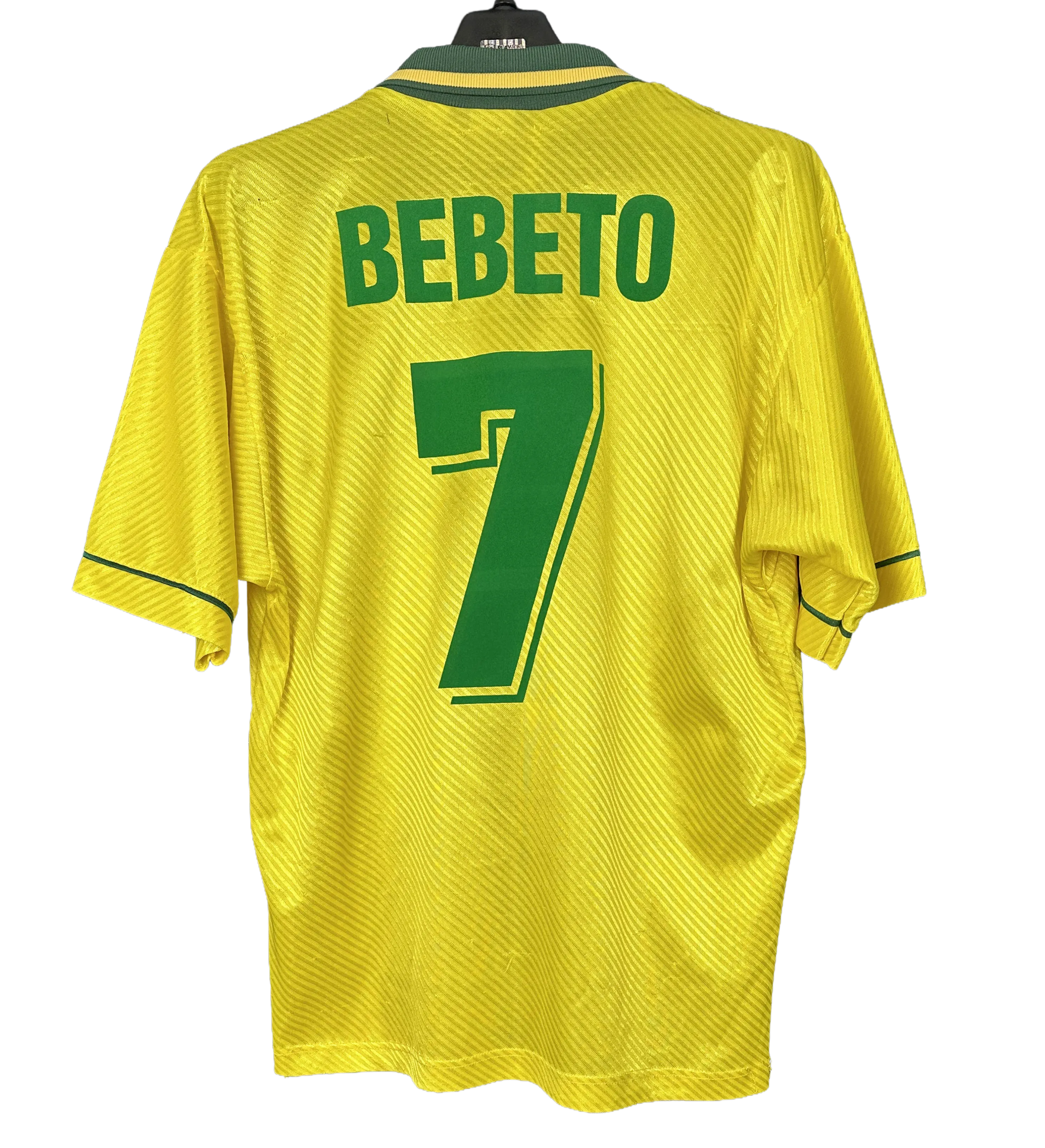 Brazil Shirt - Bebeto #7 - Year of the Fourth World Title - 1994 Season - Autographed by Champions Bebeto, Jorginho, Ronaldo Fenômeno, Zinho, Mauro Silva and Ricardo Rocha — imagem 2 de 2