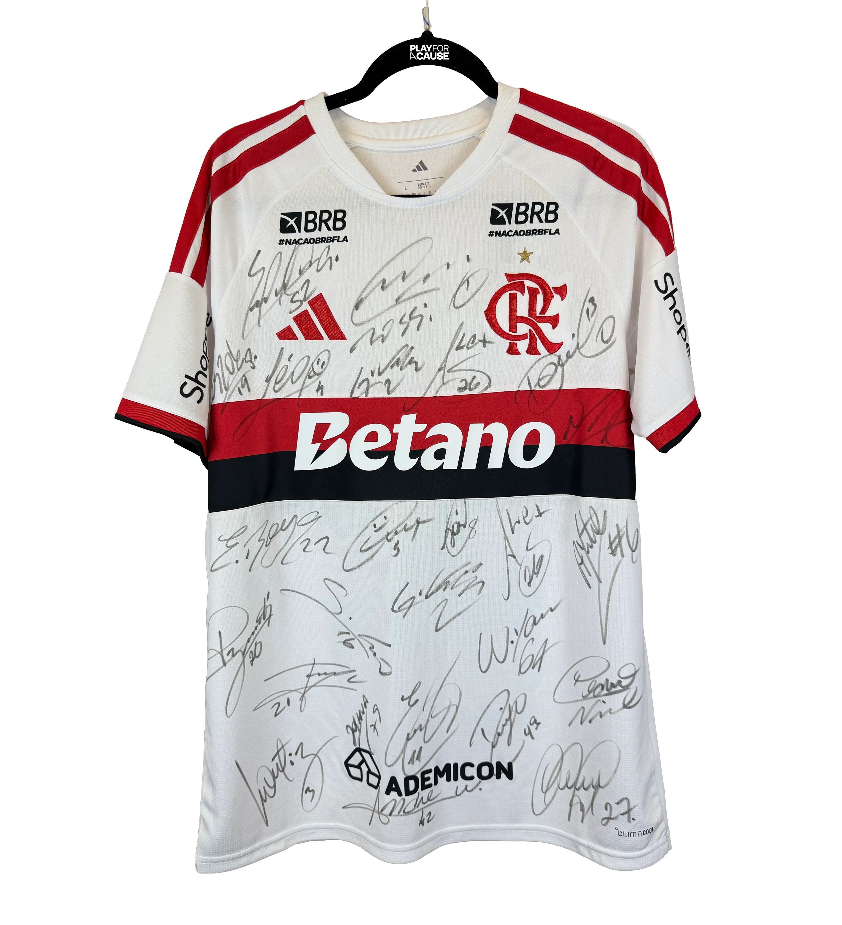 Camiseta del Flamengo Enmarcada – Évertton Araújo #52 – Modelo Blanco – Temporada 2026 – Autografiada por el Plantel — imagem 1 de 3