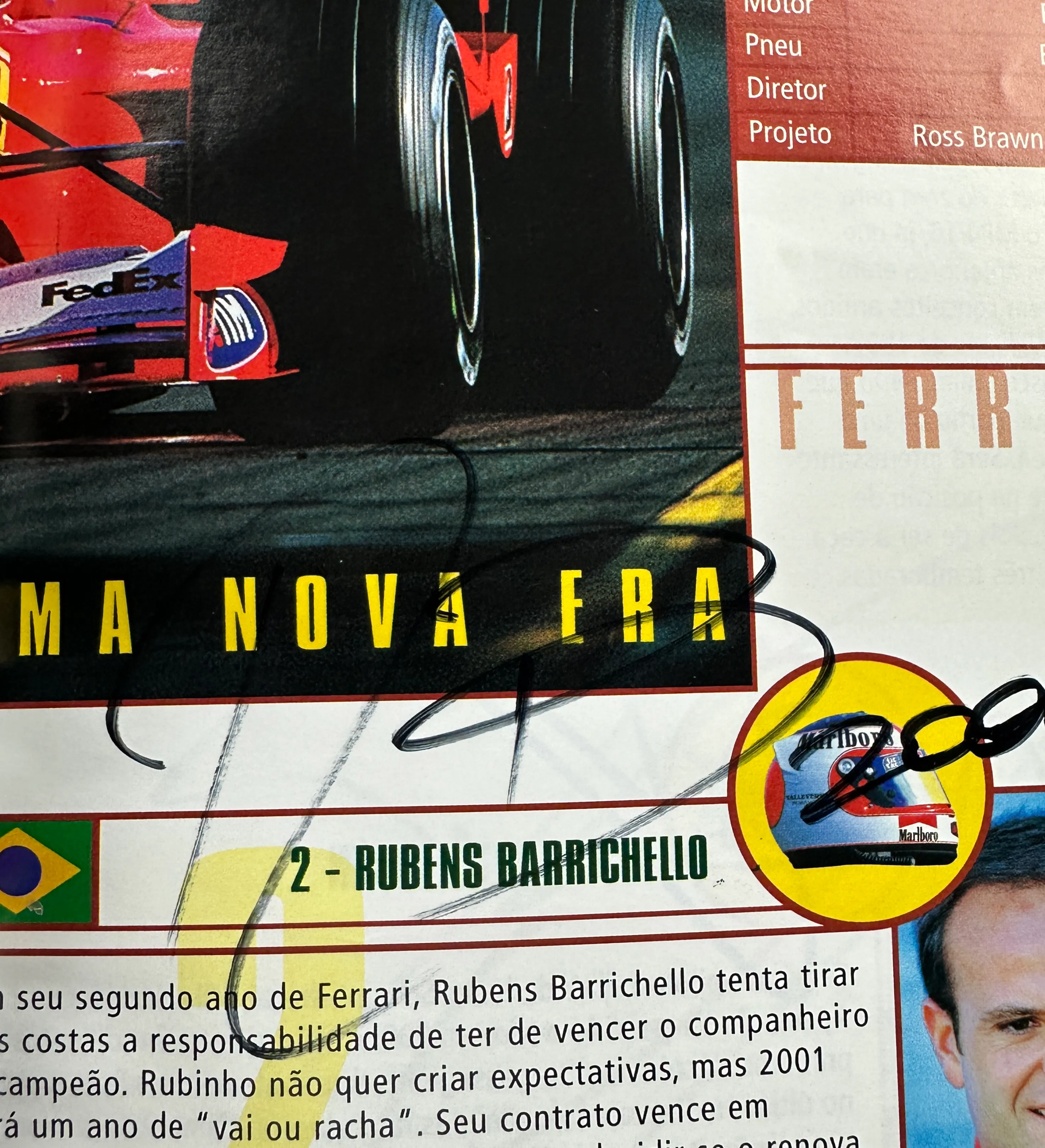 2001 Formula 1 Brazilian GP Official Pole Position Guide Signed by Drivers — imagem 3 de 3