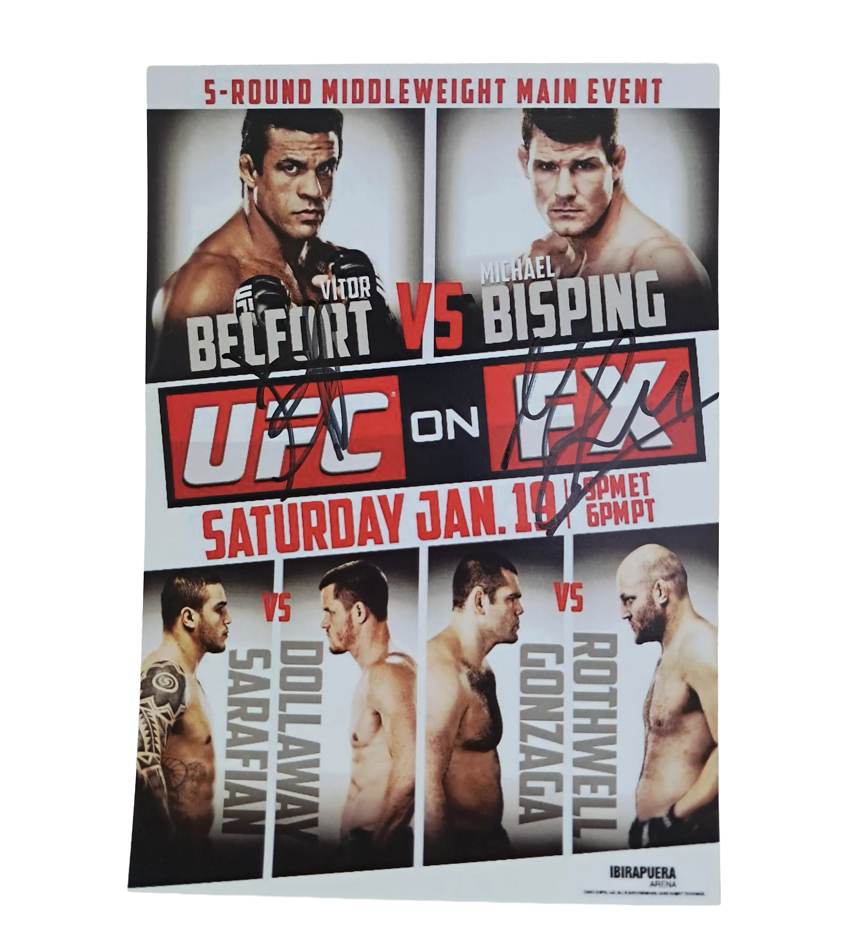Mini Poster UFC on FX: Belfort x Bisping Autografado pelos Lutadores — imagem 1 de 1