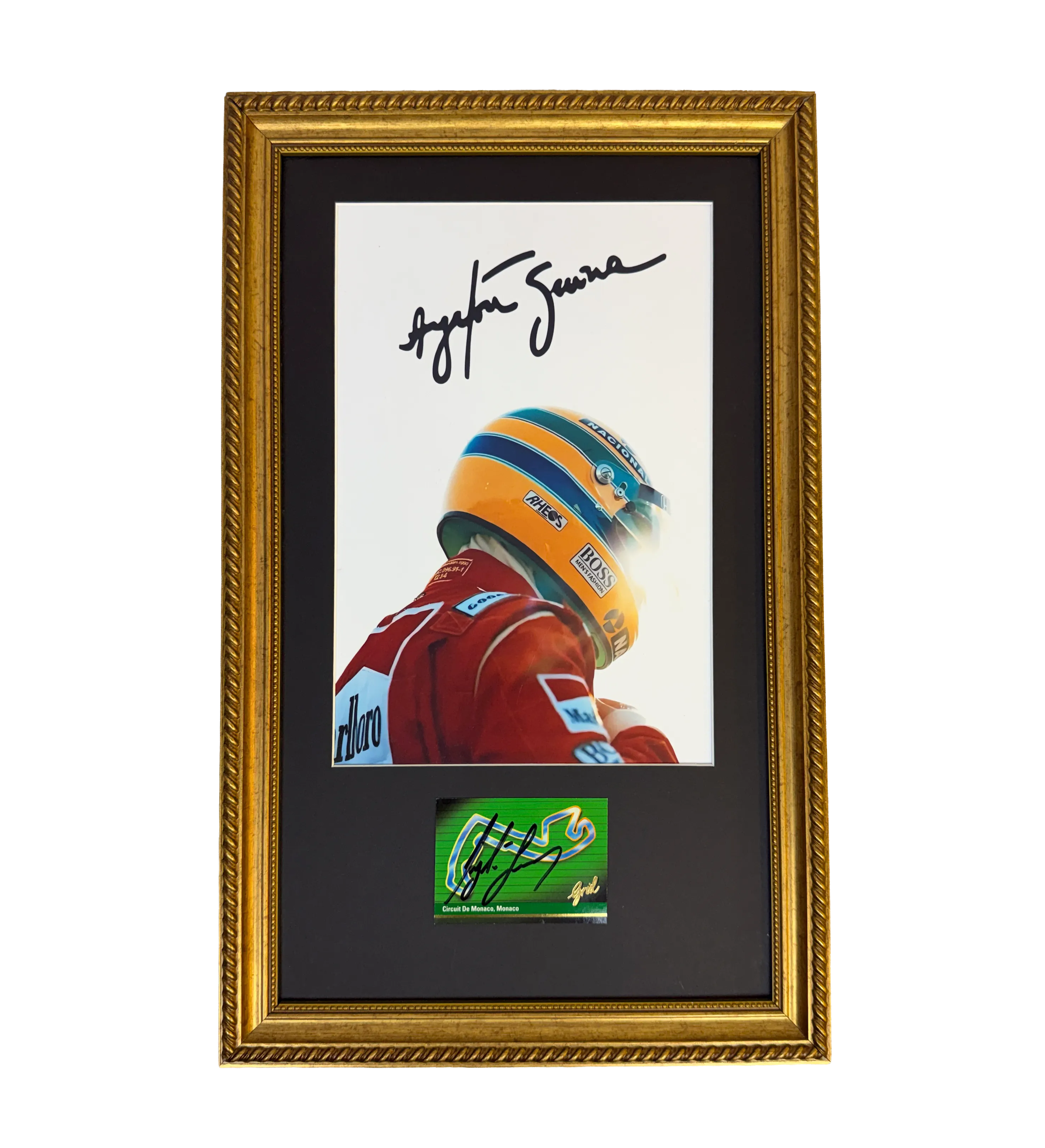 Photo Frame + Monaco Circuit Card Autographed by Ayrton Senna — imagem 1 de 3