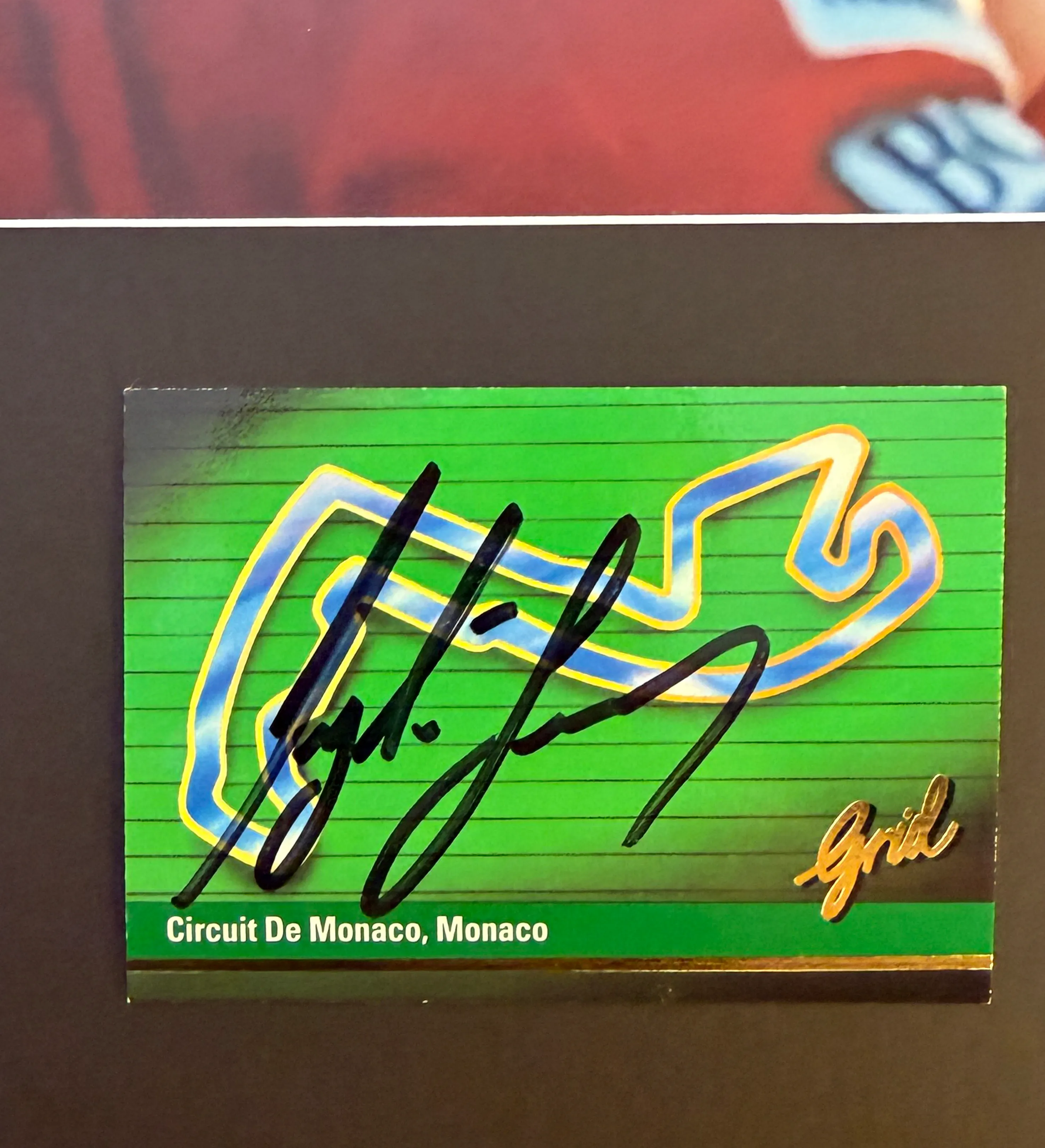 Photo Frame + Monaco Circuit Card Autographed by Ayrton Senna — imagem 3 de 3