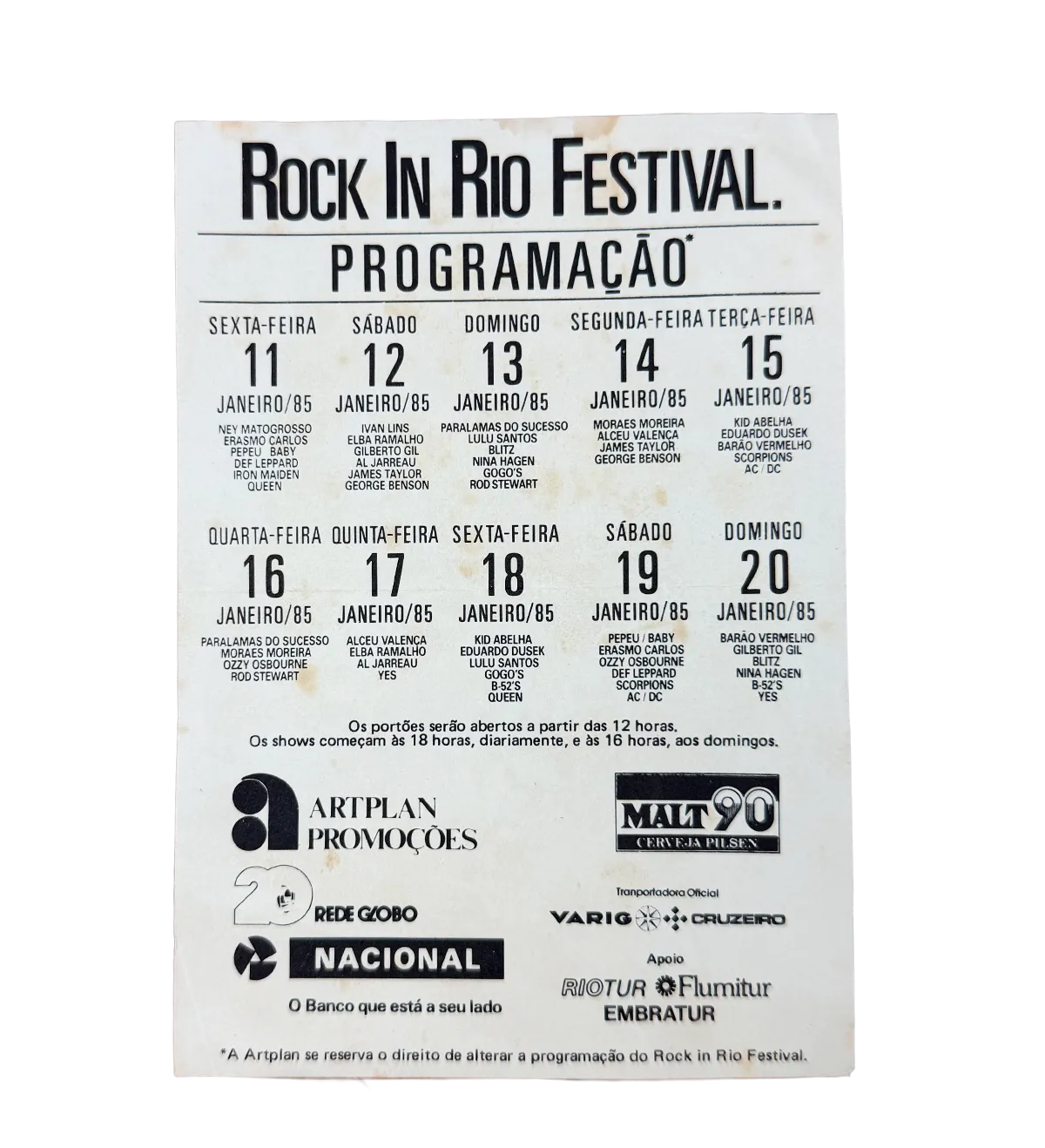 Rock in Rio 1985 – Organizing Committee Glove – Lubrax Promotional – Signed by Queen + Original Ticket + Security Pass — imagem 5 de 7