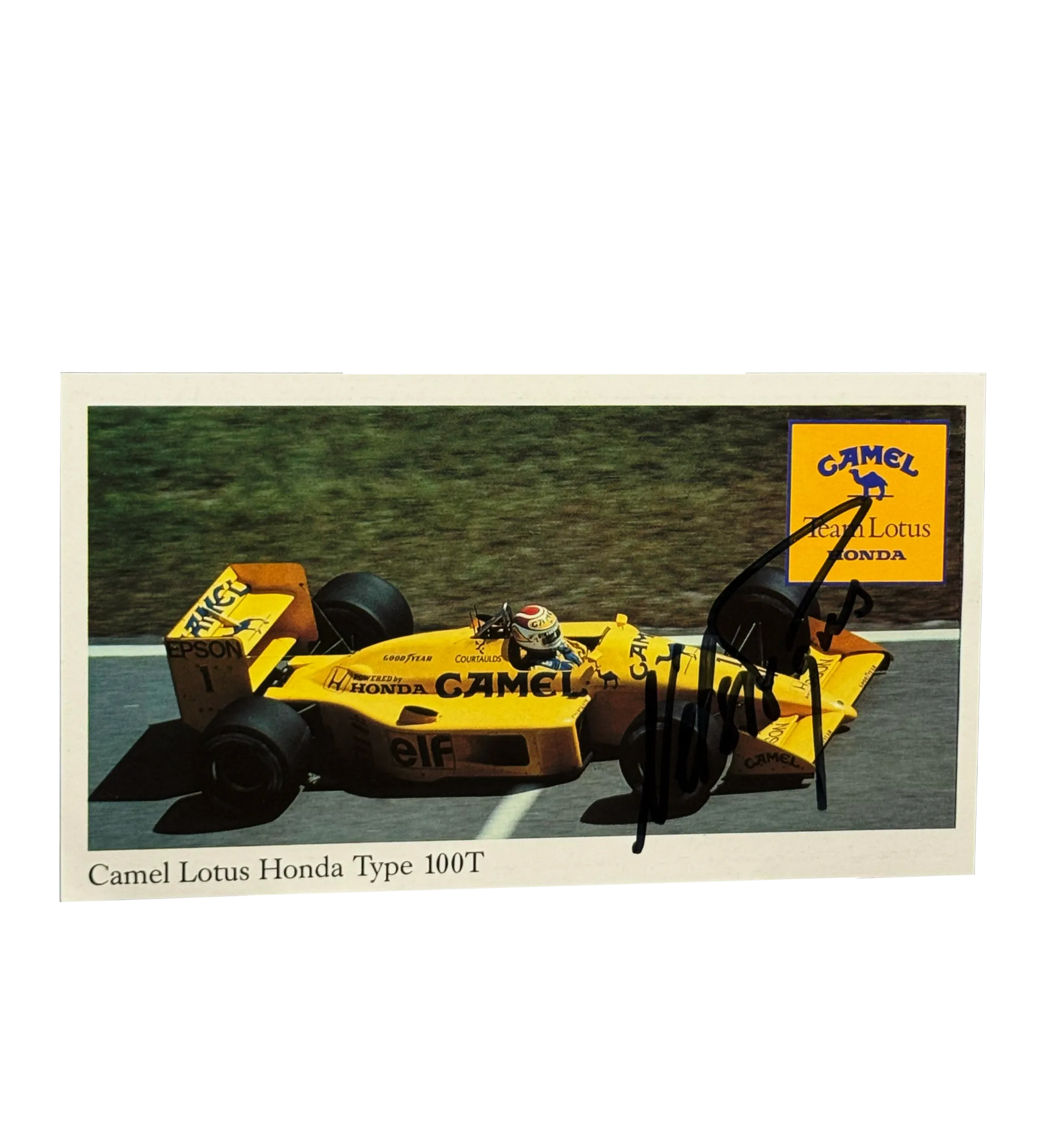 Cartão Oficial Lotus Autografado por Nelson Piquet — imagem 1 de 2
